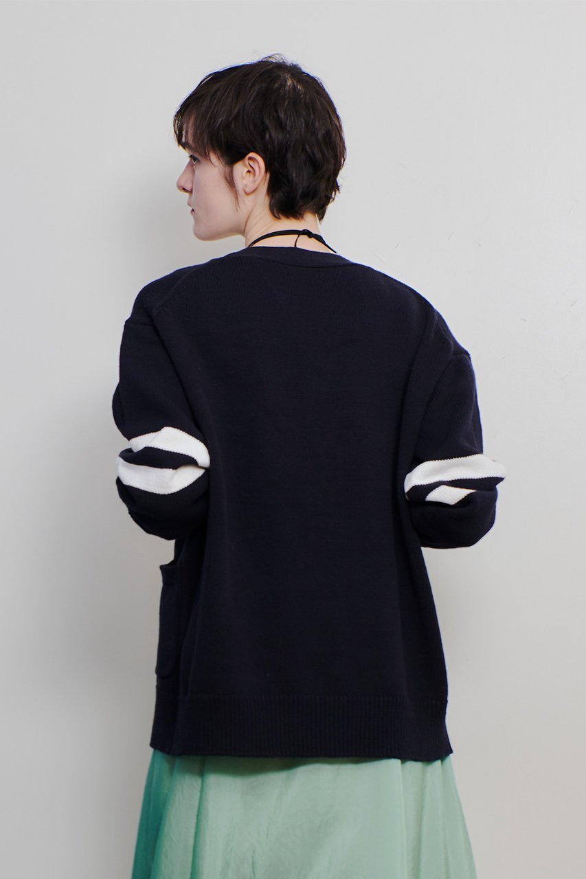 【アルアバイル/allureville】のC/ACバルキーラインカーディガン 人気、トレンドファッション・服の通販 founy(ファニー) 　ファッション　Fashion　レディースファッション　WOMEN　トップス・カットソー　Tops/Tshirt　ニット　Knit Tops　カーディガン　Cardigans　カーディガン　Cardigan　スポーティ　Sporty　デニム　Denim　パール　Pearl　フェミニン　Feminine　リラックス　Relax　ワイド　Wide　エレガント 上品　Elegant　other-8|ID: prp329100004361308 ipo3291000000031341613