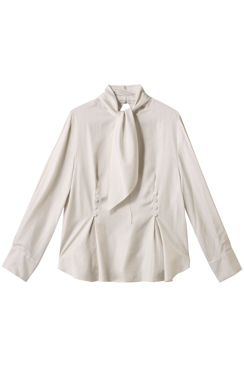 【アルアバイル/allureville】のスカーフネックブラウス インテリア・キッズ・メンズ・レディースファッション・服の通販 founy(ファニー) 　ファッション　Fashion　レディースファッション　Fashion for Women　トップス・カットソー　Cut & Sew Tops　シャツ・ブラウス・オフィスカジュアル　Elegant Blouses & Button-Ups　エレガント 上品　Elegant　ジャケット　Jacket, Outerwear　スカーフ　Scarf, Neckwear　スリーブ　Sleeve, Long Sleeve / Short Sleeve　フォルム　Silhouette, Form　フォーマル　Formal, Dressy　ロング　Long, Long-Length　アイボリー|ID: prp329100004361309 ipo3291000000032847319