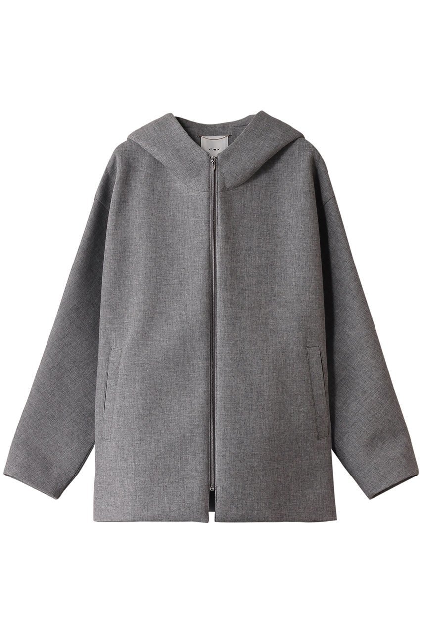 【エブール/ebure】のライトビスボンディング フーディー インテリア・キッズ・メンズ・レディースファッション・服の通販 founy(ファニー) 　ファッション　Fashion　レディースファッション　Fashion for Women　アウター　Coat / Outerwear Collection　コート・ロングコート・ピーコート　Long Coats, Peacoats & More　イタリア　Italy　ショート　Short, Short Length　フォルム　Silhouette, Form　エレガント 上品　Elegant　トップグレー|ID: prp329100004361314 ipo3291000000032932348