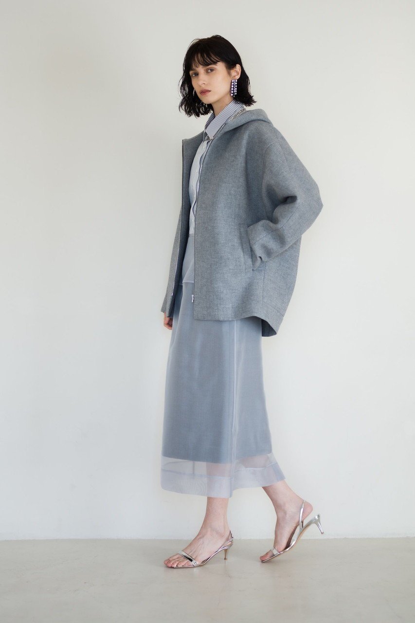 【エブール/ebure】のライトビスボンディング フーディー 人気、トレンドファッション・服の通販 founy(ファニー) 　ファッション　Fashion　レディースファッション　Fashion for Women　アウター　Coat / Outerwear Collection　コート・ロングコート・ピーコート　Long Coats, Peacoats & More　イタリア　Italy　ショート　Short, Short Length　フォルム　Silhouette, Form　エレガント 上品　Elegant　other-6|ID: prp329100004361314 ipo3291000000032932388