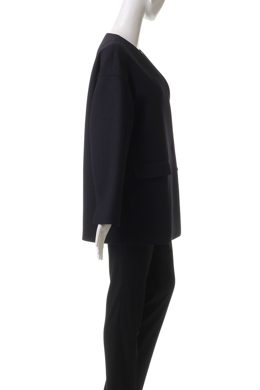 【エブール/ebure】のライトビスボンディング ノーカラービッグジャケット 人気、トレンドファッション・服の通販 founy(ファニー) 　ファッション　Fashion　レディースファッション　WOMEN　アウター　Coat Outerwear　ジャケット　Jackets　イタリア　Italy　ショルダー　Shoulder　ジャケット　Jacket　ドロップ　Drop　ビッグ　Big　リラックス　Relax　再入荷　Restock/Back In Stock/Re Arrival　other-3|ID: prp329100004361315 ipo3291000000031341647