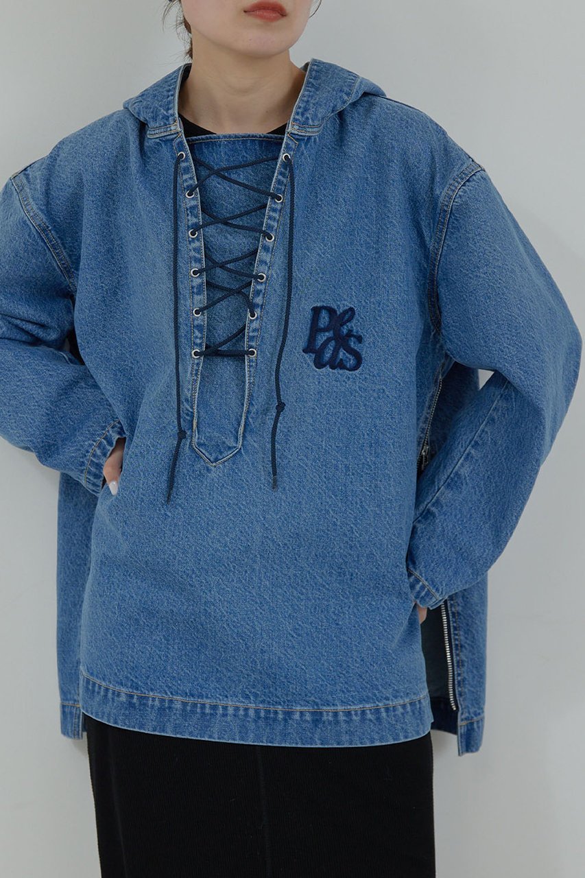 【ガリャルダガランテ/GALLARDAGALANTE】の【PEAS】デニムデッキパーカー 人気、トレンドファッション・服の通販 founy(ファニー) 　ファッション　Fashion　レディースファッション　WOMEN　トップス・カットソー　Tops/Tshirt　シャツ/ブラウス　Shirts/Blouses　パーカ　Sweats　ロング / Tシャツ　T-Shirts　スウェット　Sweat　カットソー　Cut and Sewn　クラシック　Classic　サイドジップ　Side Zip　デニム　Denim　パーカー　Hoodie　ブルゾン　Blouson　レース　Race　other-2|ID: prp329100004361317 ipo3291000000031341663