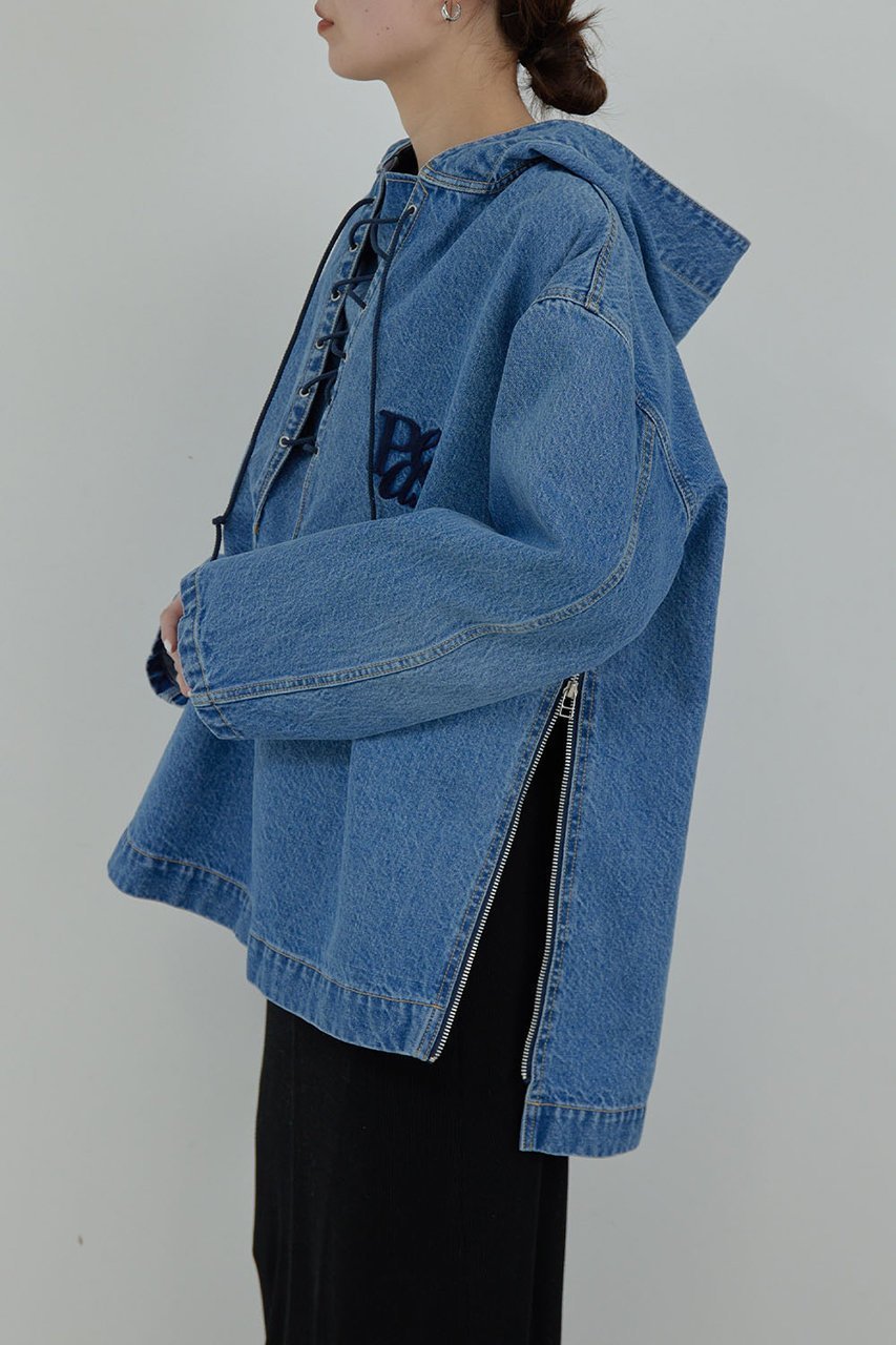 【ガリャルダガランテ/GALLARDAGALANTE】の【PEAS】デニムデッキパーカー 人気、トレンドファッション・服の通販 founy(ファニー) 　ファッション　Fashion　レディースファッション　WOMEN　トップス・カットソー　Tops/Tshirt　シャツ/ブラウス　Shirts/Blouses　パーカ　Sweats　ロング / Tシャツ　T-Shirts　スウェット　Sweat　カットソー　Cut and Sewn　クラシック　Classic　サイドジップ　Side Zip　デニム　Denim　パーカー　Hoodie　ブルゾン　Blouson　レース　Race　other-3|ID: prp329100004361317 ipo3291000000031341664