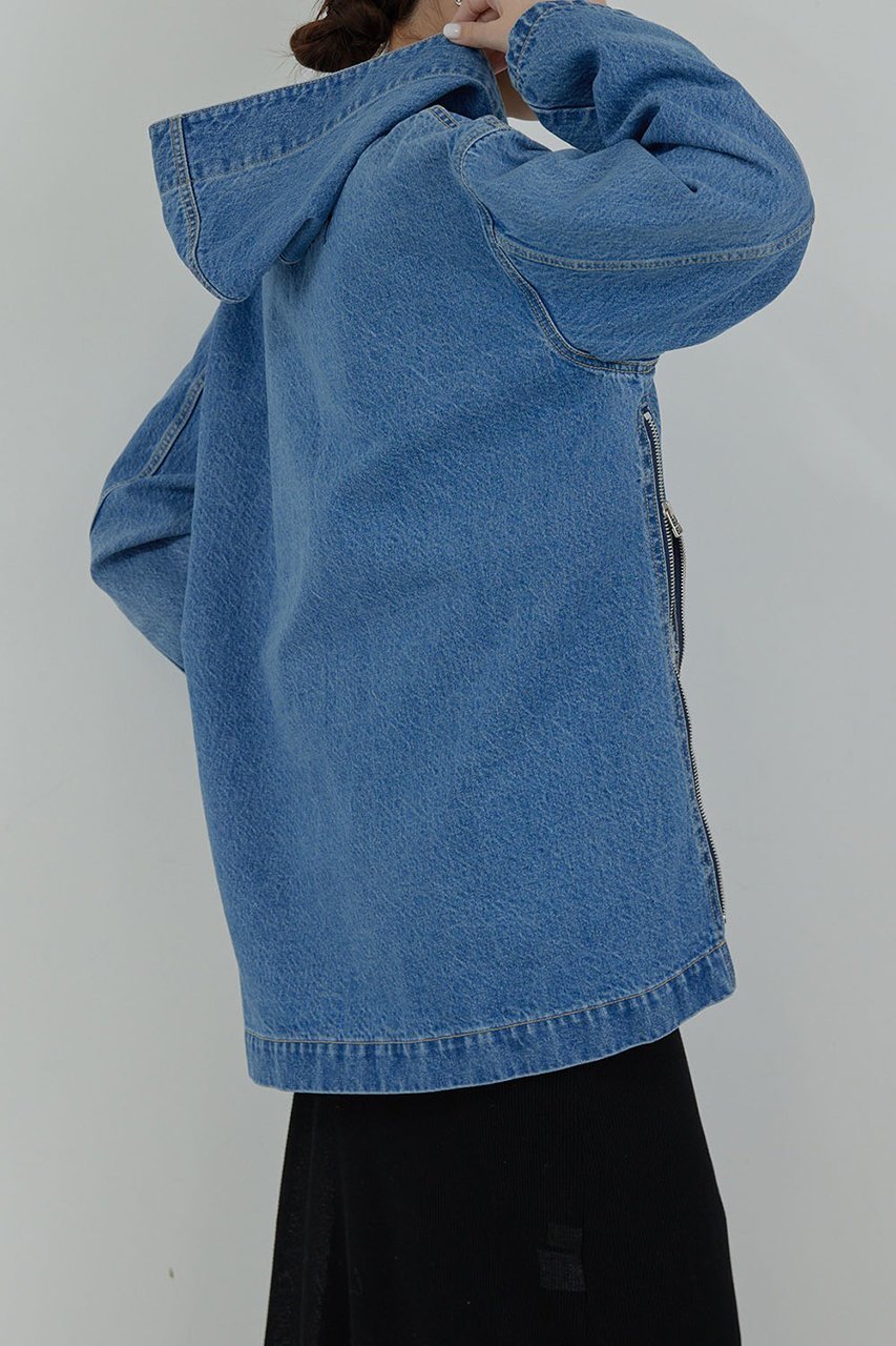 【ガリャルダガランテ/GALLARDAGALANTE】の【PEAS】デニムデッキパーカー 人気、トレンドファッション・服の通販 founy(ファニー) 　ファッション　Fashion　レディースファッション　WOMEN　トップス・カットソー　Tops/Tshirt　シャツ/ブラウス　Shirts/Blouses　パーカ　Sweats　ロング / Tシャツ　T-Shirts　スウェット　Sweat　カットソー　Cut and Sewn　クラシック　Classic　サイドジップ　Side Zip　デニム　Denim　パーカー　Hoodie　ブルゾン　Blouson　レース　Race　other-4|ID: prp329100004361317 ipo3291000000031341665