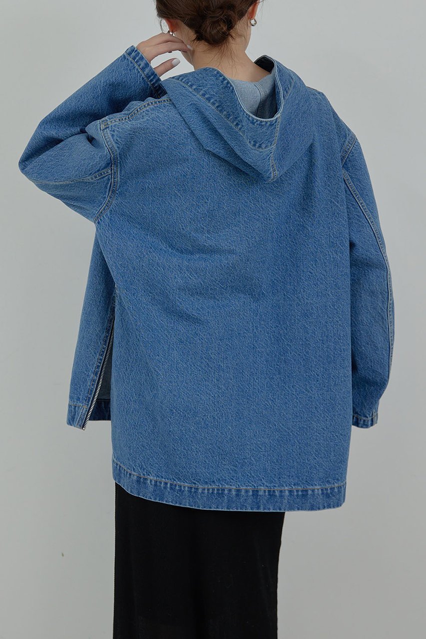 【ガリャルダガランテ/GALLARDAGALANTE】の【PEAS】デニムデッキパーカー 人気、トレンドファッション・服の通販 founy(ファニー) 　ファッション　Fashion　レディースファッション　WOMEN　トップス・カットソー　Tops/Tshirt　シャツ/ブラウス　Shirts/Blouses　パーカ　Sweats　ロング / Tシャツ　T-Shirts　スウェット　Sweat　カットソー　Cut and Sewn　クラシック　Classic　サイドジップ　Side Zip　デニム　Denim　パーカー　Hoodie　ブルゾン　Blouson　レース　Race　other-5|ID: prp329100004361317 ipo3291000000031341666