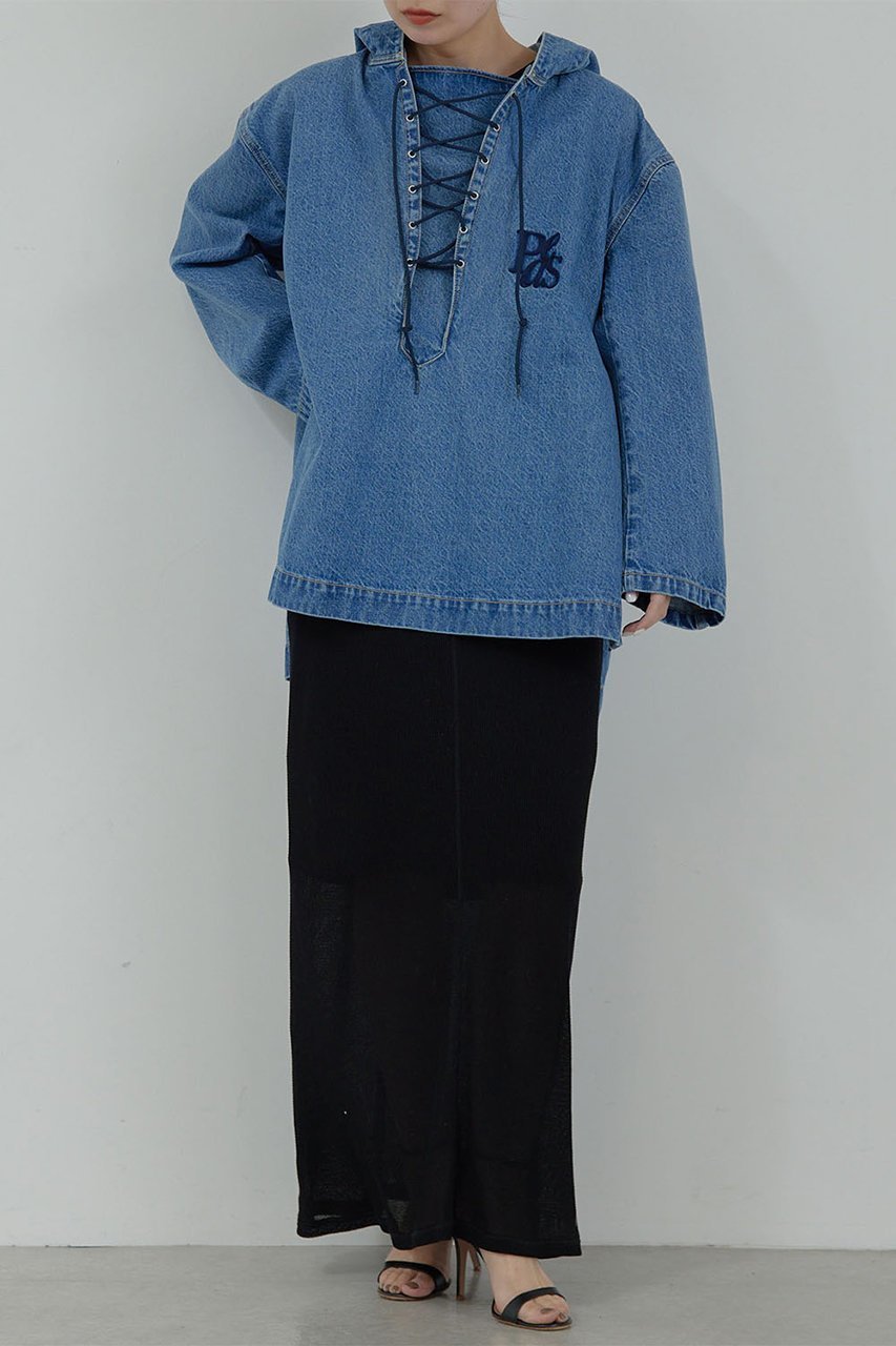 【ガリャルダガランテ/GALLARDAGALANTE】の【PEAS】デニムデッキパーカー 人気、トレンドファッション・服の通販 founy(ファニー) 　ファッション　Fashion　レディースファッション　WOMEN　トップス・カットソー　Tops/Tshirt　シャツ/ブラウス　Shirts/Blouses　パーカ　Sweats　ロング / Tシャツ　T-Shirts　スウェット　Sweat　カットソー　Cut and Sewn　クラシック　Classic　サイドジップ　Side Zip　デニム　Denim　パーカー　Hoodie　ブルゾン　Blouson　レース　Race　other-6|ID: prp329100004361317 ipo3291000000031341667
