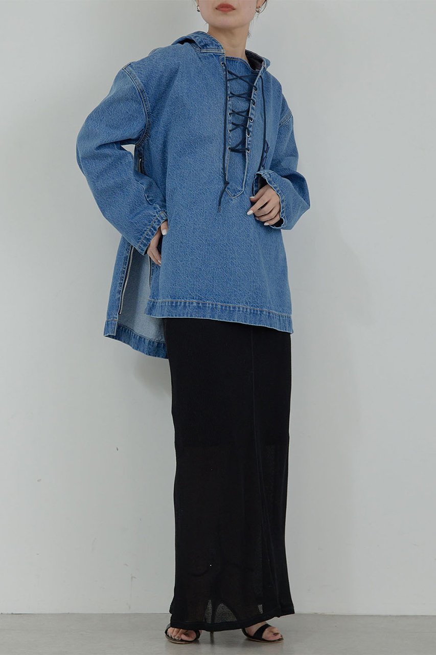 【ガリャルダガランテ/GALLARDAGALANTE】の【PEAS】デニムデッキパーカー 人気、トレンドファッション・服の通販 founy(ファニー) 　ファッション　Fashion　レディースファッション　WOMEN　トップス・カットソー　Tops/Tshirt　シャツ/ブラウス　Shirts/Blouses　パーカ　Sweats　ロング / Tシャツ　T-Shirts　スウェット　Sweat　カットソー　Cut and Sewn　クラシック　Classic　サイドジップ　Side Zip　デニム　Denim　パーカー　Hoodie　ブルゾン　Blouson　レース　Race　other-7|ID: prp329100004361317 ipo3291000000031341669