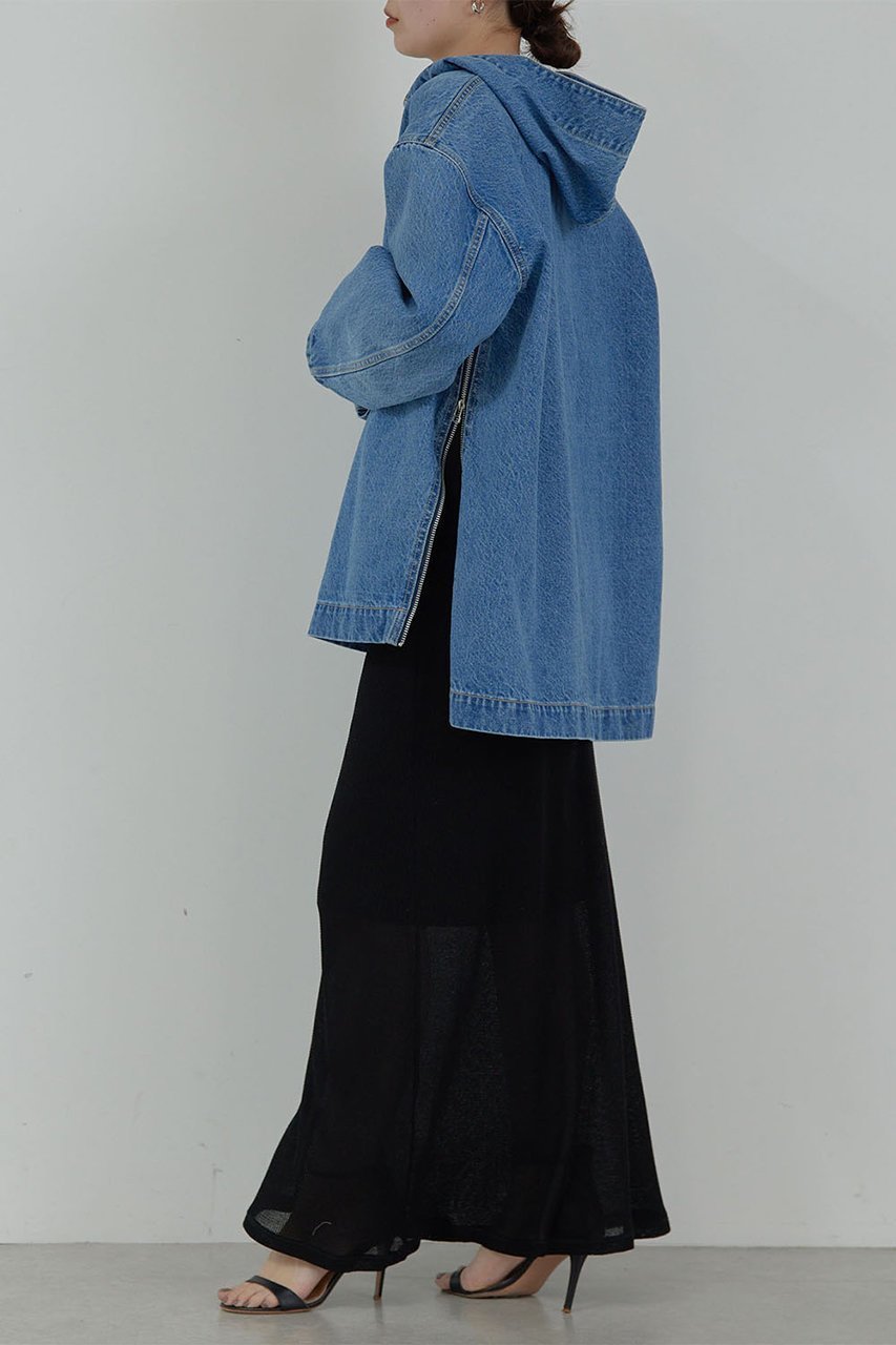【ガリャルダガランテ/GALLARDAGALANTE】の【PEAS】デニムデッキパーカー 人気、トレンドファッション・服の通販 founy(ファニー) 　ファッション　Fashion　レディースファッション　WOMEN　トップス・カットソー　Tops/Tshirt　シャツ/ブラウス　Shirts/Blouses　パーカ　Sweats　ロング / Tシャツ　T-Shirts　スウェット　Sweat　カットソー　Cut and Sewn　クラシック　Classic　サイドジップ　Side Zip　デニム　Denim　パーカー　Hoodie　ブルゾン　Blouson　レース　Race　other-8|ID: prp329100004361317 ipo3291000000031341670