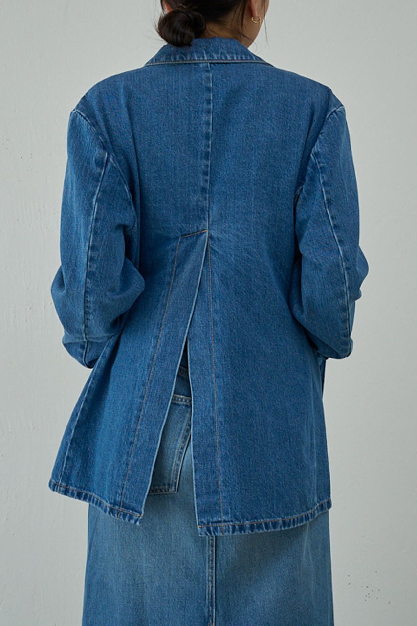 【ガリャルダガランテ/GALLARDAGALANTE】の【PEAS】デニムピークドジャケット 人気、トレンドファッション・服の通販 founy(ファニー) 　ファッション　Fashion　レディースファッション　WOMEN　アウター　Coat Outerwear　ジャケット　Jackets　おすすめ　Recommend　ジャケット　Jacket　デニム　Denim　ドレス　Dress　マニッシュ　Mannish　春　Spring　羽織　Haori　other-4|ID: prp329100004361320 ipo3291000000031341695