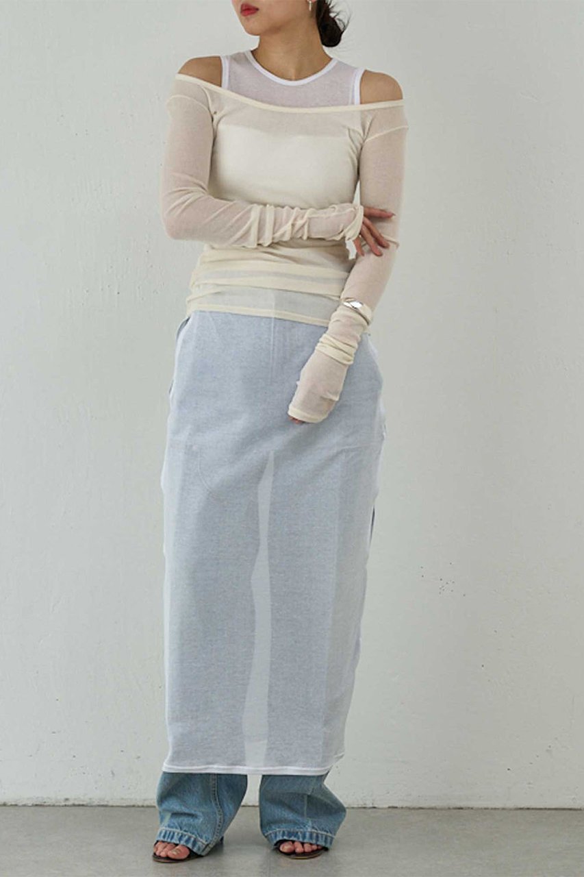 【ガリャルダガランテ/GALLARDAGALANTE】の【PEAS】シアーテレコプルオーバー 人気、トレンドファッション・服の通販 founy(ファニー) 　ファッション　Fashion　レディースファッション　WOMEN　トップス・カットソー　Tops/Tshirt　シャツ/ブラウス　Shirts/Blouses　ロング / Tシャツ　T-Shirts　プルオーバー　Pullover　カットソー　Cut and Sewn　おすすめ　Recommend　スリーブ　Sleeve　ロング　Long　other-6|ID: prp329100004361323 ipo3291000000031341719