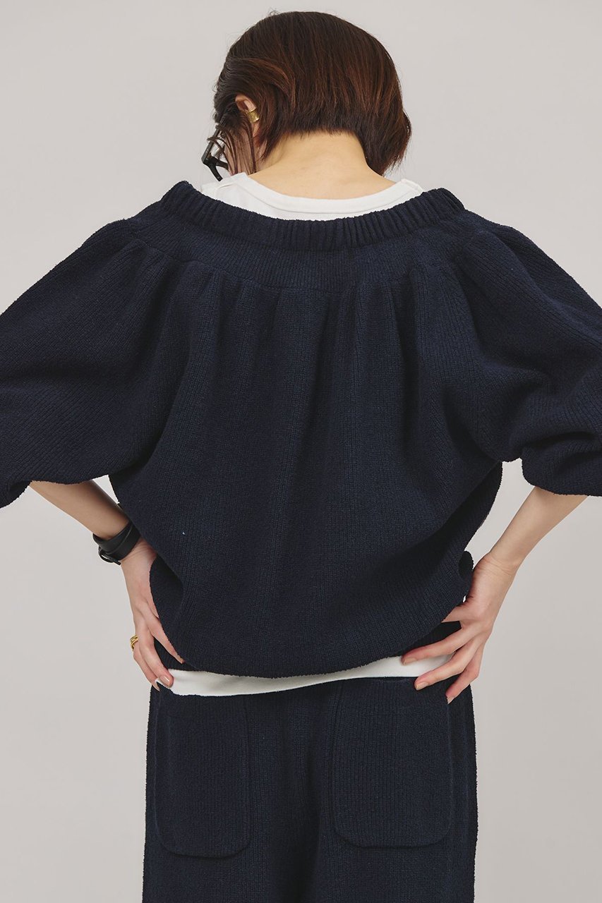 【カレンソロジー/Curensology】のブークレニットジップカーディガン 人気、トレンドファッション・服の通販 founy(ファニー) 　ファッション　Fashion　レディースファッション　Ladies' Fashion Online　トップス・カットソー　Tops/Tshirt　ニット　Knit Tops　カーディガン　Cardigans　カーディガン　Cardigan　ギャザー　Gather　スポーティ　Sporty　フィット　Fit　フェミニン　Feminine　ブルゾン　Blouson　再入荷　Restock/Back In Stock/Re Arrival　other-4|ID: prp329100004361326 ipo3291000000032613726