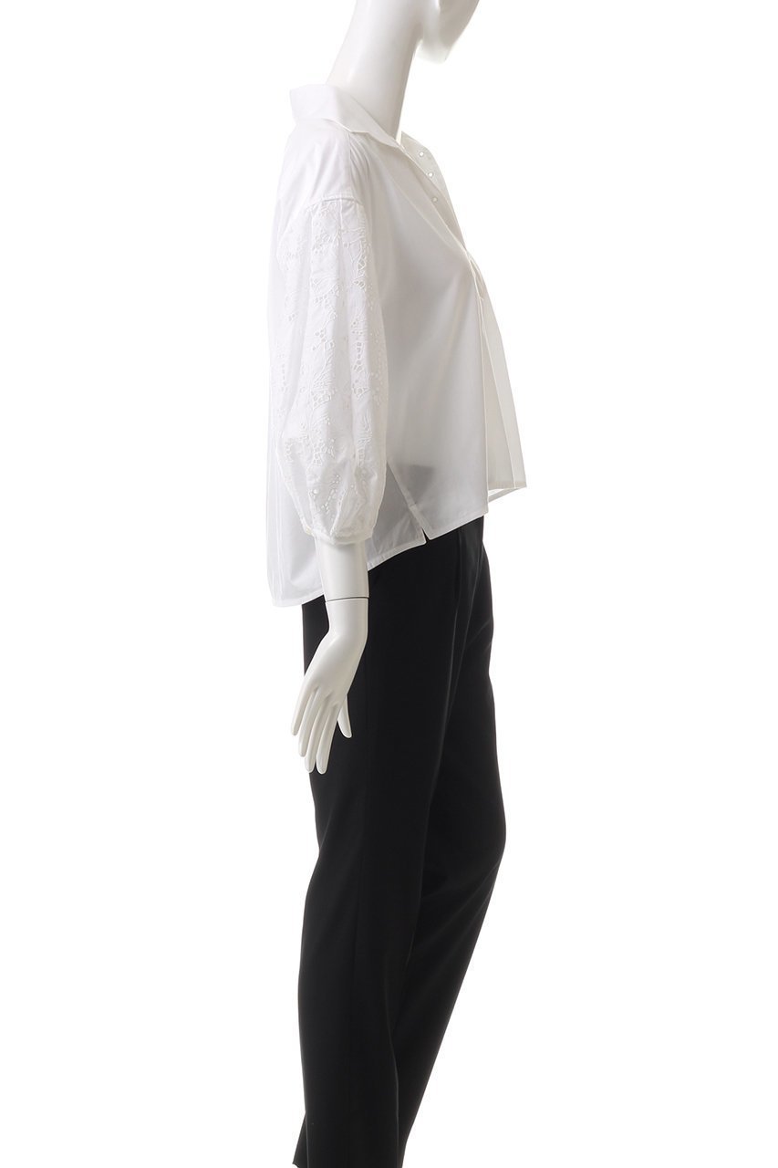 【ティッカ/TICCA】のフラワーレースパフスリーブシャツ 人気、トレンドファッション・服の通販 founy(ファニー) 　ファッション　Fashion　レディースファッション　Fashion for Women　トップス・カットソー　Cut & Sew Tops　シャツ・ブラウス・オフィスカジュアル　Elegant Blouses & Button-Ups　カッティング　Cutting Detail　クール　Cool, Chic　スリーブ　Sleeve, Long Sleeve / Short Sleeve　モチーフ　Motif, Design Theme　レース　Lace, Lace Fabric　ロング　Long, Long-Length　エレガント 上品　Elegant　人気　Popular, Best Seller　今季　This Season, Current Season　other-3|ID: prp329100004362457 ipo3291000000032869531