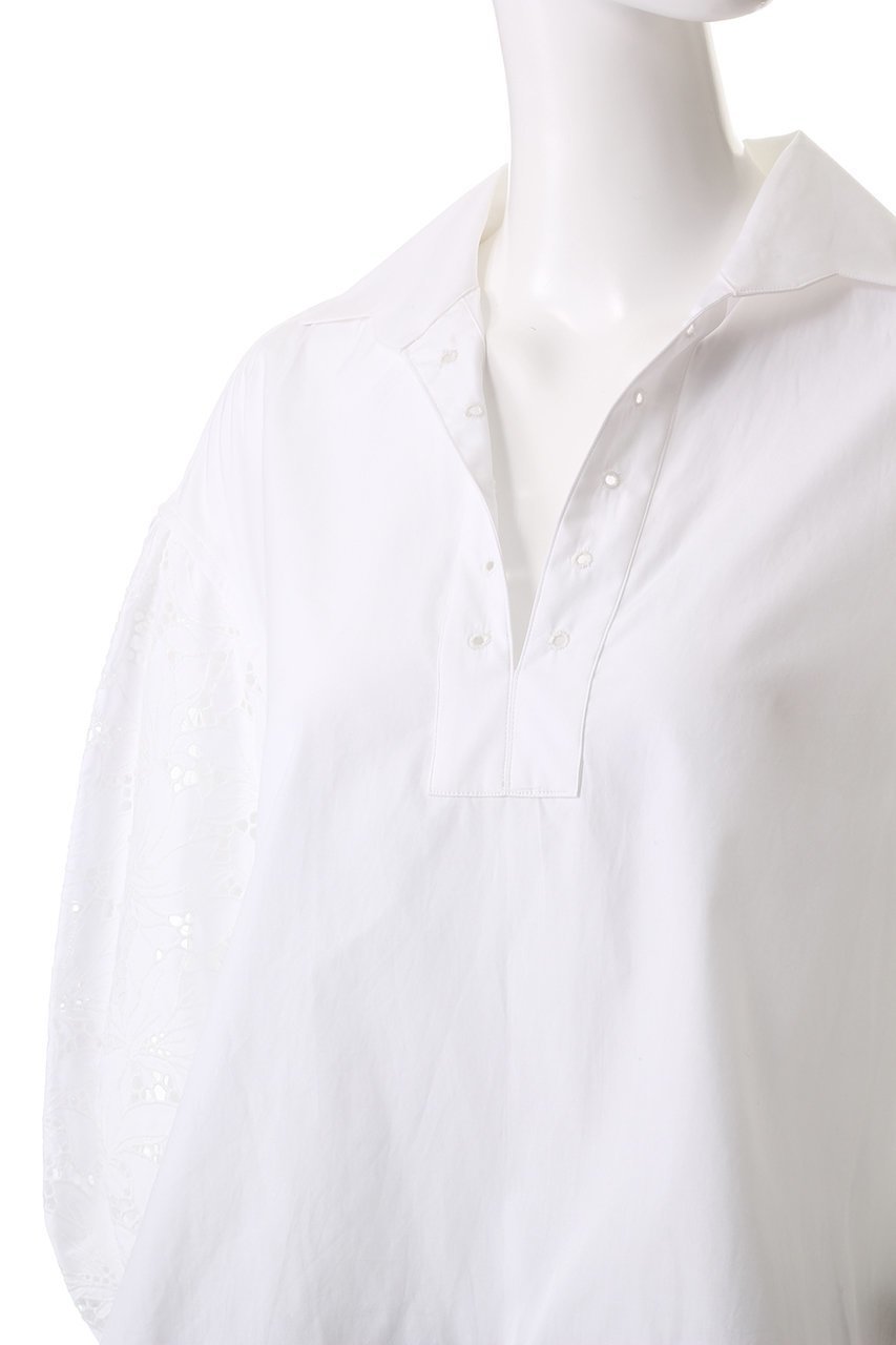 【ティッカ/TICCA】のフラワーレースパフスリーブシャツ 人気、トレンドファッション・服の通販 founy(ファニー) 　ファッション　Fashion　レディースファッション　Fashion for Women　トップス・カットソー　Cut & Sew Tops　シャツ・ブラウス・オフィスカジュアル　Elegant Blouses & Button-Ups　カッティング　Cutting Detail　クール　Cool, Chic　スリーブ　Sleeve, Long Sleeve / Short Sleeve　モチーフ　Motif, Design Theme　レース　Lace, Lace Fabric　ロング　Long, Long-Length　エレガント 上品　Elegant　人気　Popular, Best Seller　今季　This Season, Current Season　other-5|ID: prp329100004362457 ipo3291000000032869542