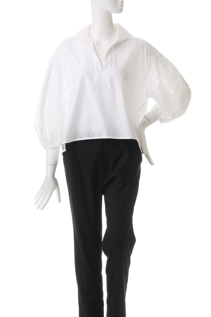 【ティッカ/TICCA】のフラワーレースパフスリーブシャツ 人気、トレンドファッション・服の通販 founy(ファニー) 　ファッション　Fashion　レディースファッション　Fashion for Women　トップス・カットソー　Cut & Sew Tops　シャツ・ブラウス・オフィスカジュアル　Elegant Blouses & Button-Ups　カッティング　Cutting Detail　クール　Cool, Chic　スリーブ　Sleeve, Long Sleeve / Short Sleeve　モチーフ　Motif, Design Theme　レース　Lace, Lace Fabric　ロング　Long, Long-Length　エレガント 上品　Elegant　人気　Popular, Best Seller　今季　This Season, Current Season　other-2|ID: prp329100004362457 ipo3291000000036071513