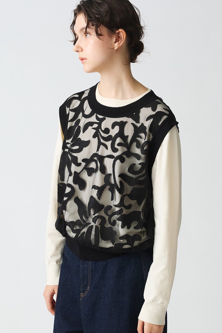 【ミズイロ インド/mizuiro ind】のcrochet net with embroidery vest ベスト 人気、トレンドファッション・服の通販 founy(ファニー) 　ファッション　Fashion　レディースファッション　Fashion for Women　トップス・カットソー　Cut & Sew Tops　ニット　Knit Tops & Sweaters　ベスト&ジレ / 重ね着スタイル　Vests & Gilets　カジュアルプルオーバー・ニットトップス　Pullovers & Knit Tops / Casual Pullovers　インナー　Innerwear　エレガント 上品　Elegant　シンプル　Simple, Minimal　ベスト　Vest, Waistcoat　other-8|ID: prp329100004362461 ipo3291000000032953401