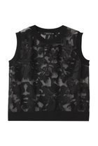 【ミズイロ インド/mizuiro ind】のcrochet net with embroidery vest ベスト black|ID: prp329100004362461 ipo3291000000036530769