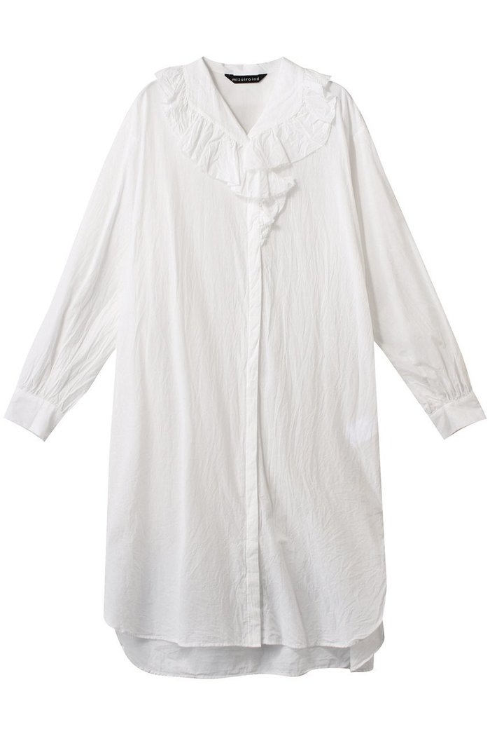 【ミズイロ インド/mizuiro ind】のfrill collar shirt OP ワンピース インテリア・キッズ・メンズ・レディースファッション・服の通販 founy(ファニー) https://founy.com/ ファッション Fashion レディースファッション Fashion for Women ワンピース Dresses チュニック Tunic Tops & Dresses チュニック Tunic, Long Top フェミニン Feminine, Girly フリル Frill, Ruffle リラックス Relax, Relaxed Fit ロング Long, Long-Length エレガント 上品 Elegant 夏 Summer 旅行 Travel 春 Spring S/S・春夏 SS, Spring/Summer, Warm Season |ID: prp329100004362464 ipo3291000000032881444