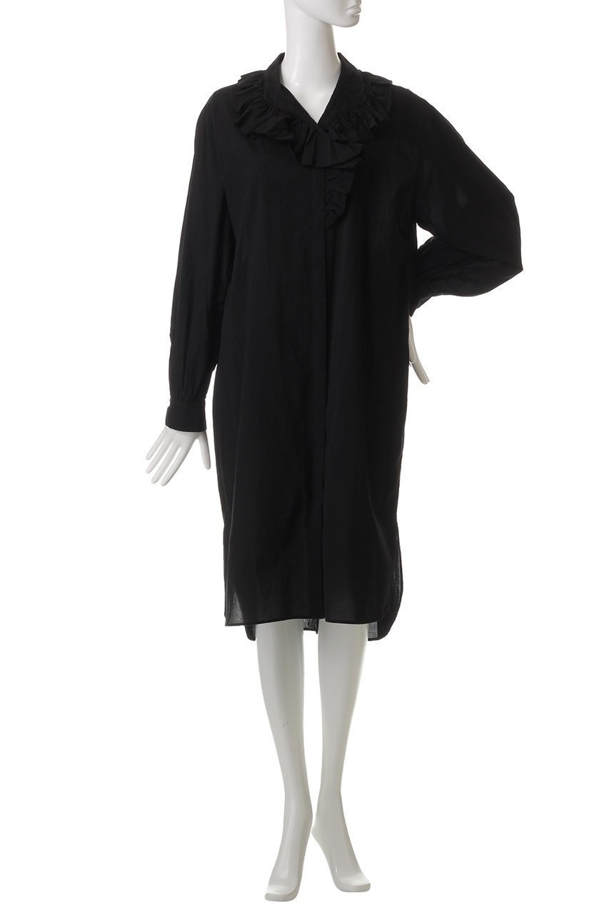 【ミズイロ インド/mizuiro ind】のfrill collar shirt OP ワンピース 人気、トレンドファッション・服の通販 founy(ファニー) 　ファッション　Fashion　レディースファッション　Fashion for Women　ワンピース　Dresses　チュニック　Tunic Tops & Dresses　チュニック　Tunic, Long Top　フェミニン　Feminine, Girly　フリル　Frill, Ruffle　リラックス　Relax, Relaxed Fit　ロング　Long, Long-Length　エレガント 上品　Elegant　夏　Summer　旅行　Travel　春　Spring　S/S・春夏　SS, Spring/Summer, Warm Season　other-2|ID: prp329100004362464 ipo3291000000032881467