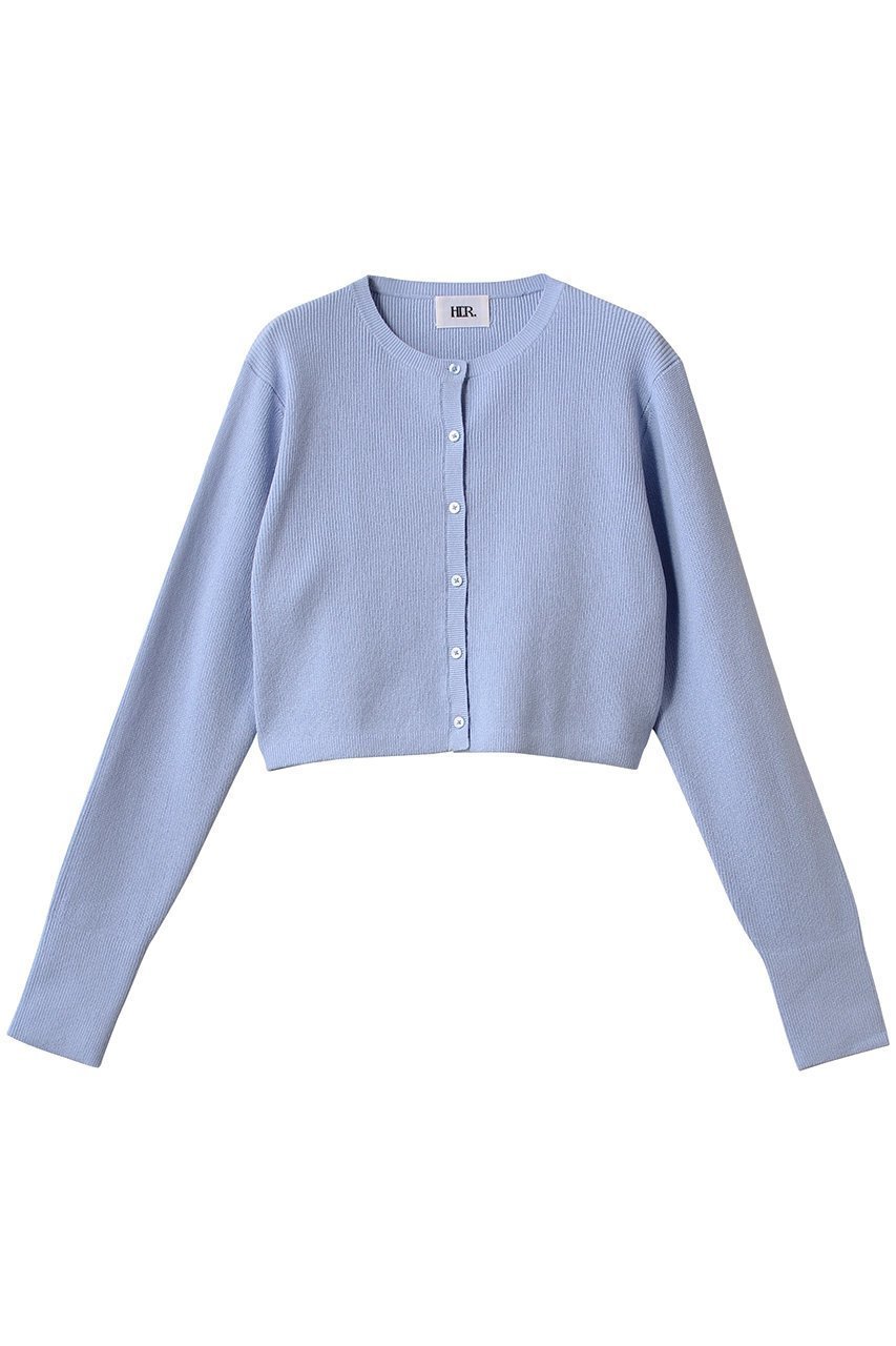 【ハー/HER.】のC/Pショートカーディガン インテリア・キッズ・メンズ・レディースファッション・服の通販 founy(ファニー) 　ファッション　Fashion　レディースファッション　Fashion for Women　トップス・カットソー　Cut & Sew Tops　ニット　Knit Tops & Sweaters　カーディガン・羽織り　Layered Style Cardigans　カーディガン　Cardigan, Knitwear　ショート　Short, Short Length　トレンド　Trend, Trending Now　バランス　Balance, Style Balance　畦　Ribbed Knit　ブルー|ID: prp329100004363320 ipo3291000000032951638