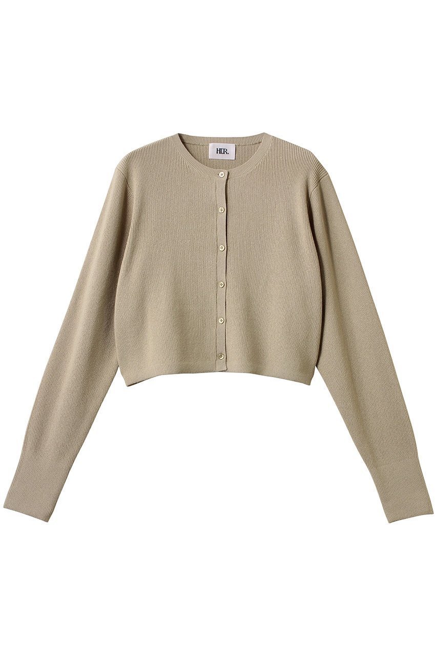 【ハー/HER.】のC/Pショートカーディガン インテリア・キッズ・メンズ・レディースファッション・服の通販 founy(ファニー) 　ファッション　Fashion　レディースファッション　Fashion for Women　トップス・カットソー　Cut & Sew Tops　ニット　Knit Tops & Sweaters　カーディガン・羽織り　Layered Style Cardigans　カーディガン　Cardigan, Knitwear　ショート　Short, Short Length　トレンド　Trend, Trending Now　バランス　Balance, Style Balance　畦　Ribbed Knit　ベージュ|ID: prp329100004363320 ipo3291000000032951642
