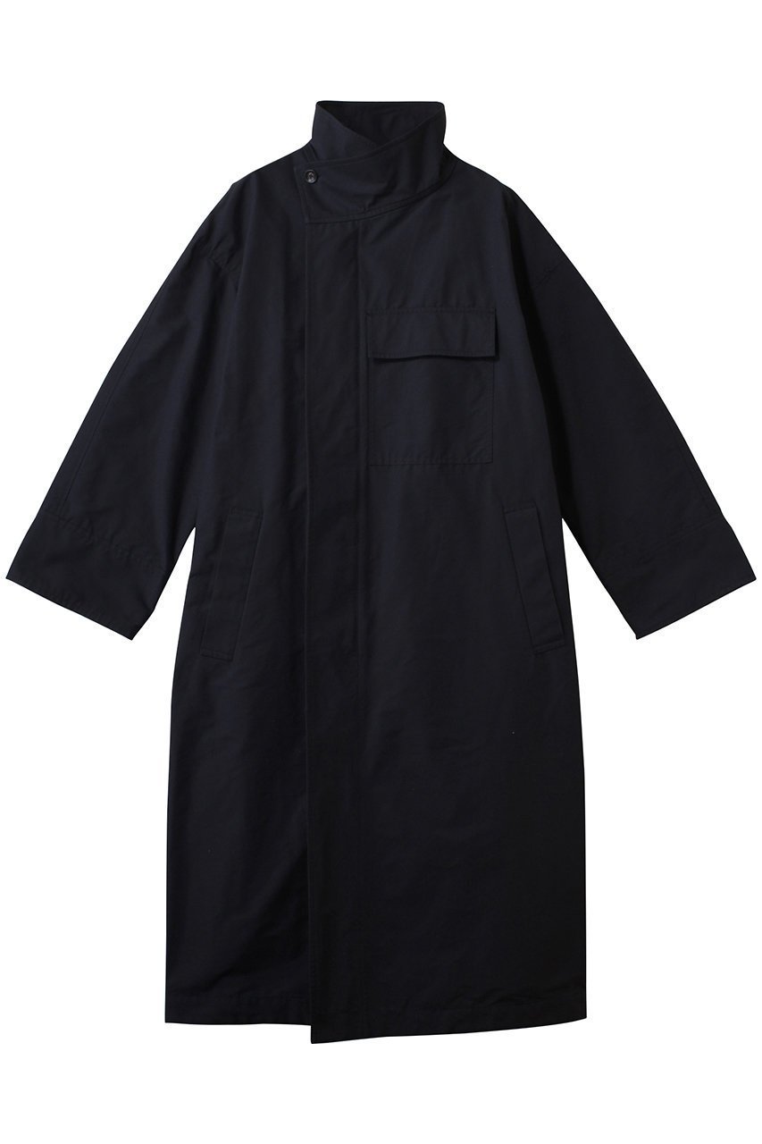 【ハー/HER.】のスタンドカラーロングコート インテリア・キッズ・メンズ・レディースファッション・服の通販 founy(ファニー) 　ファッション　Fashion　レディースファッション　Fashion for Women　アウター　Coat / Outerwear Collection　コート・ロングコート・ピーコート　Long Coats, Peacoats & More　オックス　Oxford Fabric　スタンド　Stand Collar, Upright Stand　フラップ　Flap, Flap Pocket　ポケット　Pocket, Pocket Detail　ロング　Long, Long-Length　ネイビー|ID: prp329100004363322 ipo3291000000032933172