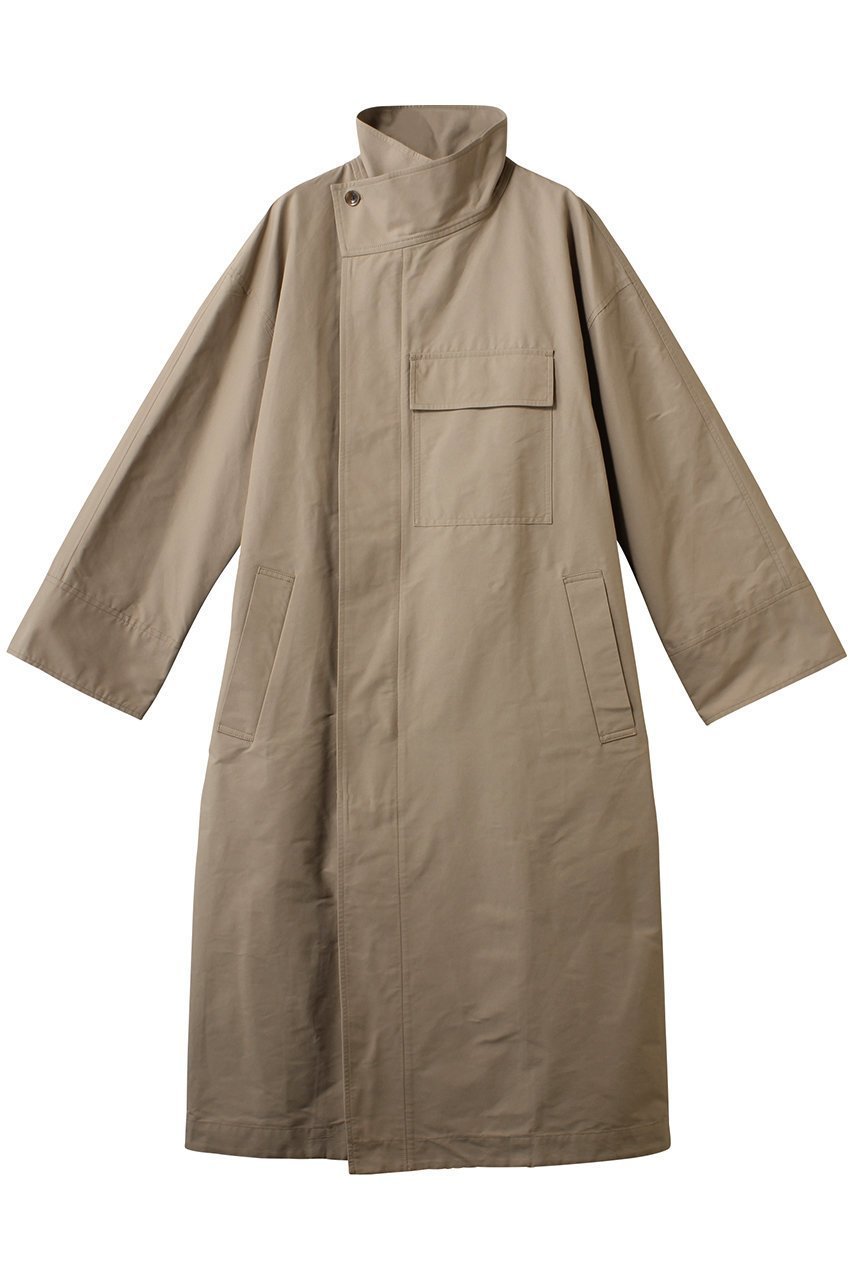 【ハー/HER.】のスタンドカラーロングコート インテリア・キッズ・メンズ・レディースファッション・服の通販 founy(ファニー) 　ファッション　Fashion　レディースファッション　Fashion for Women　アウター　Coat / Outerwear Collection　コート・ロングコート・ピーコート　Long Coats, Peacoats & More　オックス　Oxford Fabric　スタンド　Stand Collar, Upright Stand　フラップ　Flap, Flap Pocket　ポケット　Pocket, Pocket Detail　ロング　Long, Long-Length　ベージュ|ID: prp329100004363322 ipo3291000000032933176