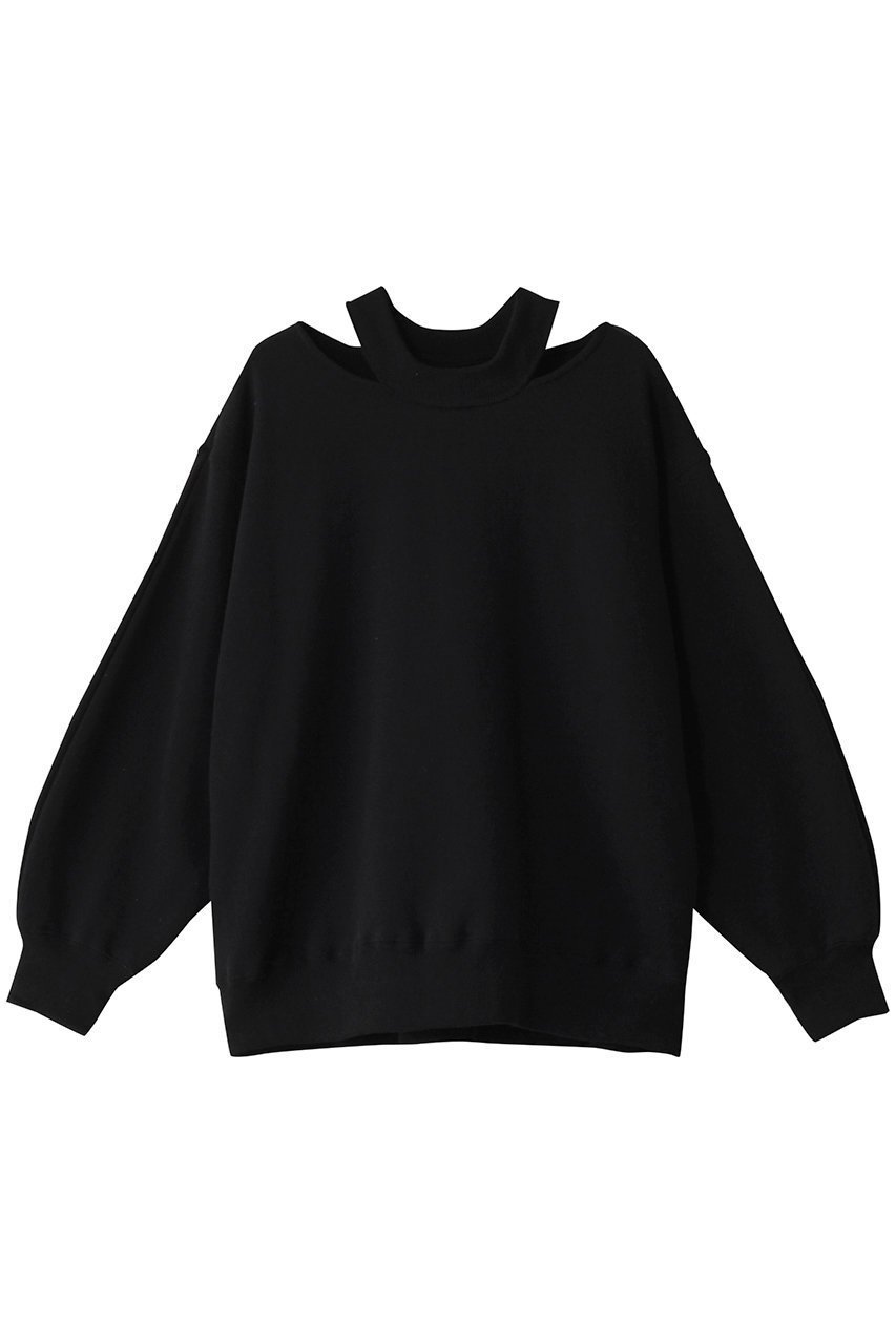 【マノフ/MANOF】のSLIT NECK SWEAT/スウェット インテリア・キッズ・メンズ・レディースファッション・服の通販 founy(ファニー) 　ファッション　Fashion　レディースファッション　Fashion for Women　トップス・カットソー　Cut & Sew Tops　シャツ・ブラウス・オフィスカジュアル　Elegant Blouses & Button-Ups　レディースパーカー・カジュアルフーディー　Casual Hoodies & Sweatshirts　ロングTシャツ・Tシャツ　Longline T-Shirts & Tees　スウェット・クルーネックトップス　Sweatshirts & Crewnecks / Relaxed Fit Sweat Tops　カットソー・ベーシックTシャツ　Cut-and-Sewn Tops / Stretch Tees & Basics　スウェット / スエット　Sweatshirt, Sweatwear　スリット　Slit, Slit Detail　ベーシック　Basic, Essential　リラックス　Relax, Relaxed Fit　BLACK|ID: prp329100004364154 ipo3291000000032879860
