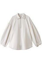 【マノフ/MANOF】のHALF ZIP TOPS/ブラウス 人気、トレンドファッション・服の通販 founy(ファニー) ファッション Fashion レディースファッション Fashion for Women トップス・カットソー Cut & Sew Tops シャツ・ブラウス・オフィスカジュアル Elegant Blouses & Button-Ups シンプル Simple, Minimal スリーブ Sleeve, Long Sleeve / Short Sleeve フォーマル Formal, Dressy モダン Modern, Contemporary リラックス Relax, Relaxed Fit ロング Long, Long-Length エレガント 上品 Elegant 今季 This Season, Current Season thumbnail WHITE|ID: prp329100004364155 ipo3291000000032869800