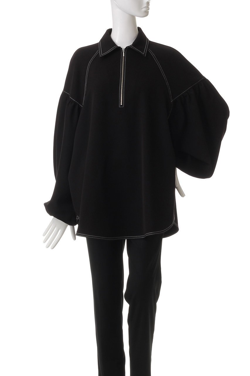 【マノフ/MANOF】のHALF ZIP TOPS/ブラウス 人気、トレンドファッション・服の通販 founy(ファニー) 　ファッション　Fashion　レディースファッション　Fashion for Women　トップス・カットソー　Cut & Sew Tops　シャツ・ブラウス・オフィスカジュアル　Elegant Blouses & Button-Ups　シンプル　Simple, Minimal　スリーブ　Sleeve, Long Sleeve / Short Sleeve　フォーマル　Formal, Dressy　モダン　Modern, Contemporary　リラックス　Relax, Relaxed Fit　ロング　Long, Long-Length　エレガント 上品　Elegant　今季　This Season, Current Season　other-2|ID: prp329100004364155 ipo3291000000032869810