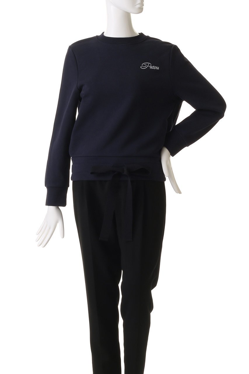 【パトゥ/PATOU】のクルーネックPATOU スウェットプルオーバー 人気、トレンドファッション・服の通販 founy(ファニー) 　ファッション　Fashion　レディースファッション　Fashion for Women　トップス・カットソー　Cut & Sew Tops　シャツ・ブラウス・オフィスカジュアル　Elegant Blouses & Button-Ups　レディースパーカー・カジュアルフーディー　Casual Hoodies & Sweatshirts　ロングTシャツ・Tシャツ　Longline T-Shirts & Tees　カジュアルプルオーバー・ニットトップス　Pullovers & Knit Tops / Casual Pullovers　スウェット・クルーネックトップス　Sweatshirts & Crewnecks / Relaxed Fit Sweat Tops　カットソー・ベーシックTシャツ　Cut-and-Sewn Tops / Stretch Tees & Basics　スリーブ　Sleeve, Long Sleeve / Short Sleeve　デニム　Denim, Jeans Material　フェミニン　Feminine, Girly　リボン　Ribbon, Bow　ロング　Long, Long-Length　ワイド　Wide, Wide Fit　other-2|ID: prp329100004364156 ipo3291000000032879918