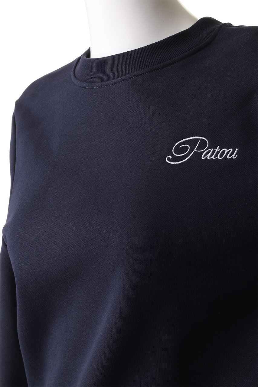 【パトゥ/PATOU】のクルーネックPATOU スウェットプルオーバー 人気、トレンドファッション・服の通販 founy(ファニー) 　ファッション　Fashion　レディースファッション　Fashion for Women　トップス・カットソー　Cut & Sew Tops　シャツ・ブラウス・オフィスカジュアル　Elegant Blouses & Button-Ups　レディースパーカー・カジュアルフーディー　Casual Hoodies & Sweatshirts　ロングTシャツ・Tシャツ　Longline T-Shirts & Tees　カジュアルプルオーバー・ニットトップス　Pullovers & Knit Tops / Casual Pullovers　スウェット・クルーネックトップス　Sweatshirts & Crewnecks / Relaxed Fit Sweat Tops　カットソー・ベーシックTシャツ　Cut-and-Sewn Tops / Stretch Tees & Basics　スリーブ　Sleeve, Long Sleeve / Short Sleeve　デニム　Denim, Jeans Material　フェミニン　Feminine, Girly　リボン　Ribbon, Bow　ロング　Long, Long-Length　ワイド　Wide, Wide Fit　other-5|ID: prp329100004364156 ipo3291000000032879936