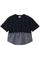 【パトゥ/PATOU】のストライプポプリン ドローコード Tシャツ ネイビーブラック|ID: prp329100004364158 ipo3291000000032879959