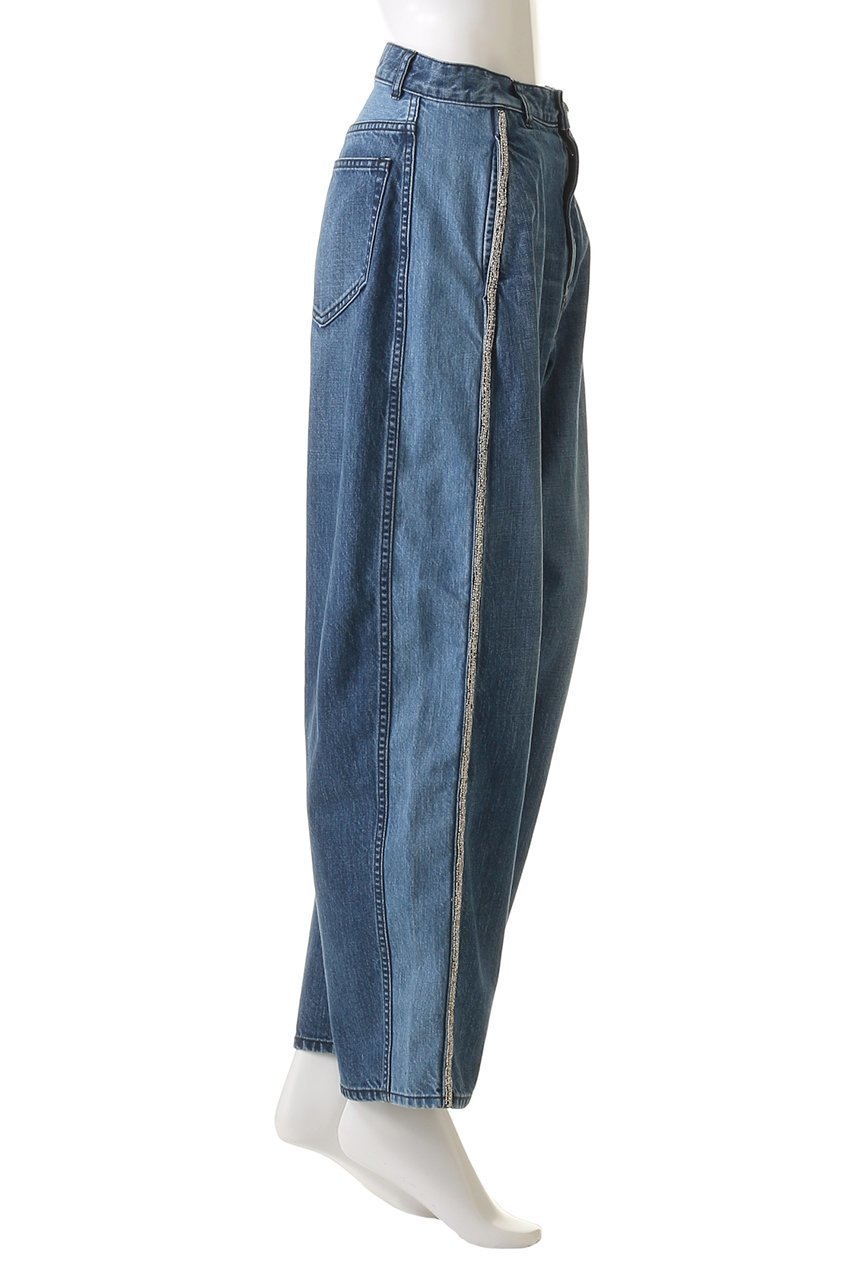 【ルール ロジェット/leur logette】のビジュー付き12ozデニムパンツ 人気、トレンドファッション・服の通販 founy(ファニー) 　ファッション　Fashion　レディースファッション　Fashion for Women　パンツ　Pants & Trousers　デニムパンツ・ジーンズ・美脚デニム　Denim Jeans & Pants　スポーティ　Sporty, Casual Athletic　デニム　Denim, Jeans Material　トレンド　Trend, Trending Now　ビジュー　Bijou, Jewel-like Accent　リュクス　Luxury, Elegant, High-End, Chic　ロング　Long, Long-Length　ワイド　Wide, Wide Fit　other-3|ID: prp329100004364164 ipo3291000000032965753