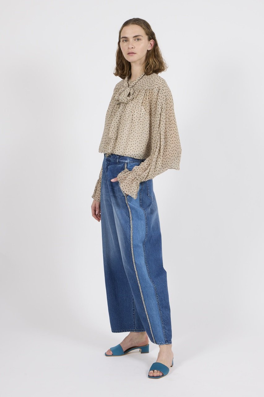 【ルール ロジェット/leur logette】のビジュー付き12ozデニムパンツ 人気、トレンドファッション・服の通販 founy(ファニー) 　ファッション　Fashion　レディースファッション　Fashion for Women　パンツ　Pants & Trousers　デニムパンツ・ジーンズ・美脚デニム　Denim Jeans & Pants　スポーティ　Sporty, Casual Athletic　デニム　Denim, Jeans Material　トレンド　Trend, Trending Now　ビジュー　Bijou, Jewel-like Accent　リュクス　Luxury, Elegant, High-End, Chic　ロング　Long, Long-Length　ワイド　Wide, Wide Fit　other-7|ID: prp329100004364164 ipo3291000000032965769