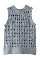 【マルティニーク/martinique】のケーブルアイレットジレ 人気、トレンドファッション・服の通販 founy(ファニー) ファッション Fashion レディースファッション Fashion for Women トップス・カットソー Cut & Sew Tops ニット Knit Tops & Sweaters ベスト&ジレ / 重ね着スタイル Vests & Gilets カジュアルプルオーバー・ニットトップス Pullovers & Knit Tops / Casual Pullovers アイレット Eyelet Lace インナー Innerwear ロング Long, Long-Length thumbnail サックス|ID: prp329100004364174 ipo3291000000035040896