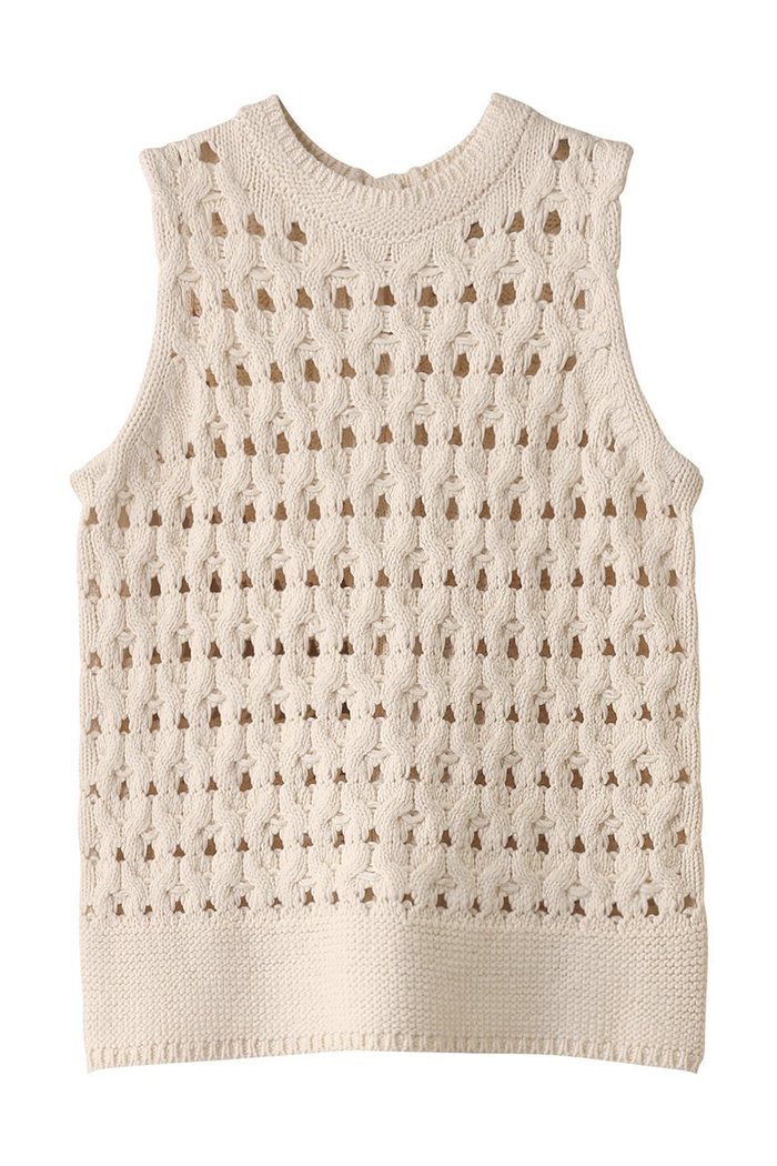 【マルティニーク/martinique】のケーブルアイレットジレ インテリア・キッズ・メンズ・レディースファッション・服の通販 founy(ファニー) https://founy.com/ ファッション Fashion レディースファッション Fashion for Women トップス・カットソー Cut & Sew Tops ニット Knit Tops & Sweaters ベスト&ジレ / 重ね着スタイル Vests & Gilets カジュアルプルオーバー・ニットトップス Pullovers & Knit Tops / Casual Pullovers アイレット Eyelet Lace インナー Innerwear ロング Long, Long-Length |ID: prp329100004364174 ipo3291000000035390673