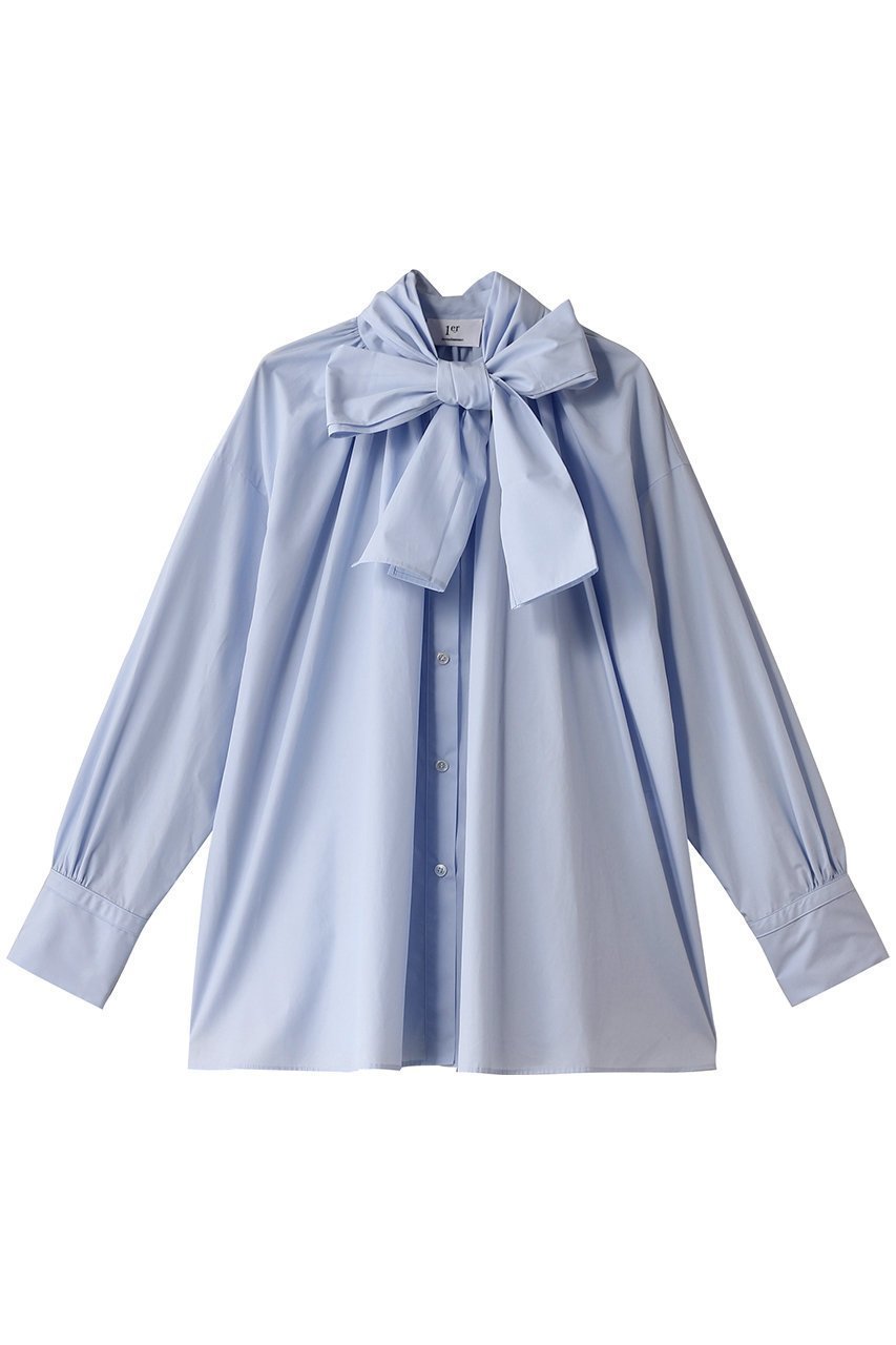 【プルミエ アロンディスモン/1er Arrondissement】のボウタイブラウス インテリア・キッズ・メンズ・レディースファッション・服の通販 founy(ファニー) 　ファッション　Fashion　レディースファッション　Fashion for Women　トップス・カットソー　Cut & Sew Tops　シャツ・ブラウス・オフィスカジュアル　Elegant Blouses & Button-Ups　カフス　Cuff Design　グラス　Glass, Eyewear　シンプル　Simple, Minimal　スリーブ　Sleeve, Long Sleeve / Short Sleeve　パーティ　Party, Party Style　ボウタイ　Bow Tie, Neck Bow　ロング　Long, Long-Length　サックス|ID: prp329100004364191 ipo3291000000032841295