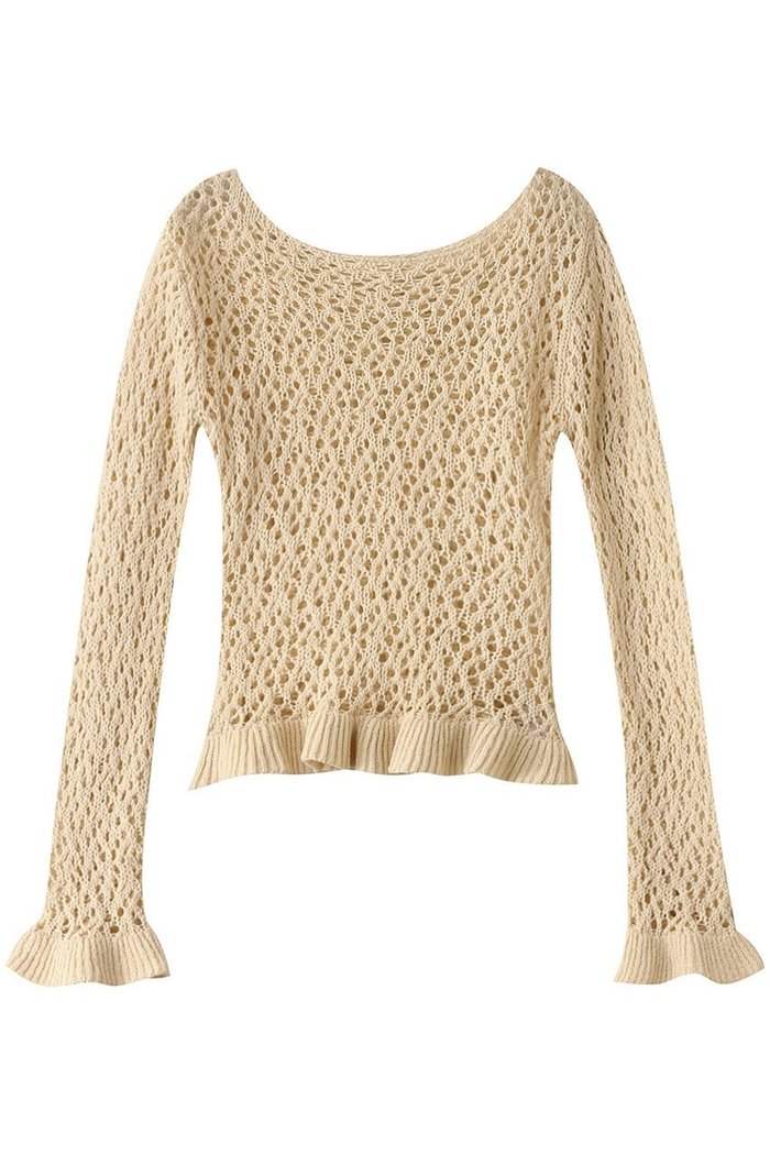 【クラネ/CLANE】のBOAT NECK CROCHET KNIT TOPS/ニット インテリア・キッズ・メンズ・レディースファッション・服の通販 founy(ファニー) https://founy.com/ ファッション Fashion レディースファッション Fashion for Women トップス・カットソー Cut & Sew Tops ニット Knit Tops & Sweaters カジュアルプルオーバー・ニットトップス Pullovers & Knit Tops / Casual Pullovers インナー Innerwear 夏 Summer 春 Spring S/S・春夏 SS, Spring/Summer, Warm Season 透かし Cut-Out, Lacework |ID: prp329100004364192 ipo3291000000032953474