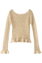 【クラネ/CLANE】のBOAT NECK CROCHET KNIT TOPS/ニット IVORY|ID: prp329100004364192 ipo3291000000032953480