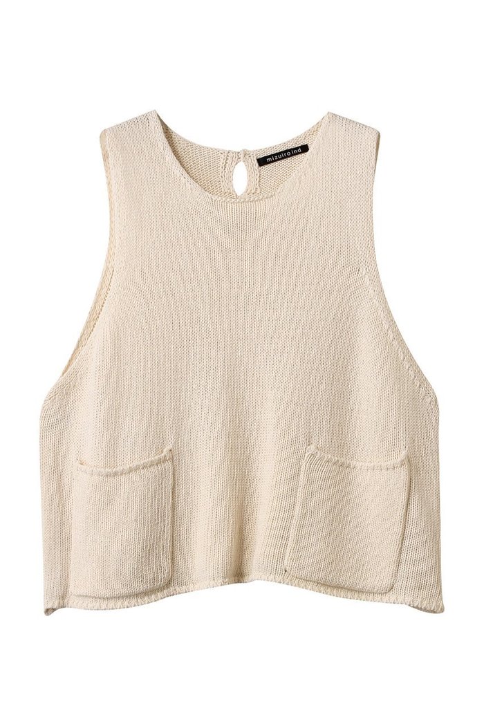 【ミズイロ インド/mizuiro ind】のtape yarn short vest ベスト インテリア・キッズ・メンズ・レディースファッション・服の通販 founy(ファニー) https://founy.com/ ファッション Fashion レディースファッション Fashion for Women トップス・カットソー Cut & Sew Tops ニット Knit Tops & Sweaters ベスト&ジレ / 重ね着スタイル Vests & Gilets カジュアルプルオーバー・ニットトップス Pullovers & Knit Tops / Casual Pullovers ショート Short, Short Length フェミニン Feminine, Girly フロント Front, Front Design ベスト Vest, Waistcoat ポケット Pocket, Pocket Detail 夏 Summer 春 Spring S/S・春夏 SS, Spring/Summer, Warm Season |ID: prp329100004364195 ipo3291000000032951230