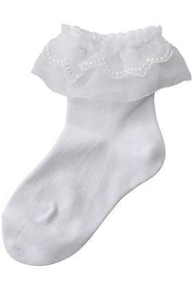 【ポプキンズ/POMPKINS / KIDS】 【KIDS】ダブルフリルソックス ホワイト LL人気、トレンドファッション・服の通販 founy(ファニー) ファッション Fashion キッズファッション Fashion for Kids シンプル Simple, Minimal ソックス Socks, Hosiery チュール Tulip, Tulip Motif フリル Frill, Ruffle エレガント 上品 Elegant |ID:prp329100004364198