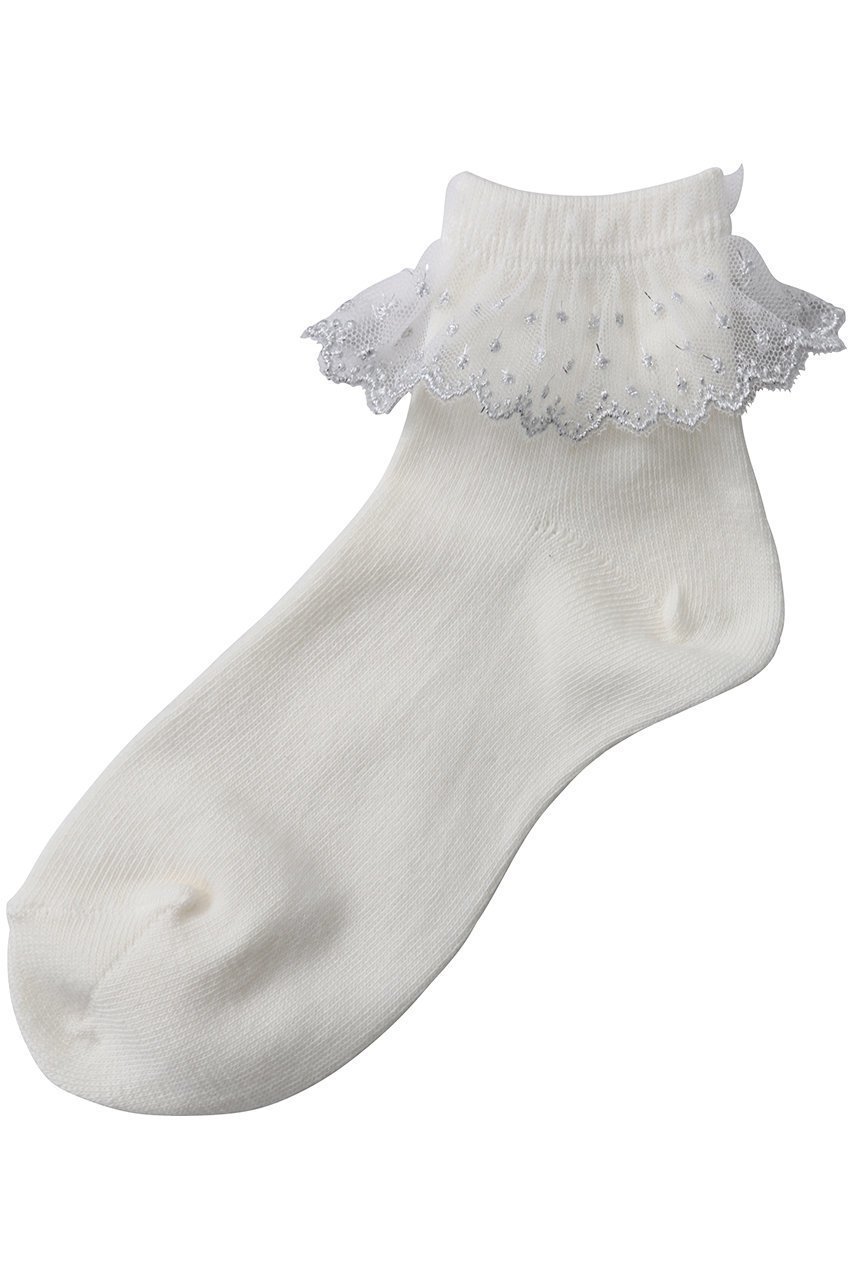 【ポプキンズ/POMPKINS / KIDS】の【KIDS】ラメチュールレースソックス インテリア・キッズ・メンズ・レディースファッション・服の通販 founy(ファニー) 　ファッション　Fashion　キッズファッション　Fashion for Kids　シンプル　Simple, Minimal　ソックス　Socks, Hosiery　パーティ　Party, Party Style　レース　Lace, Lace Fabric　エレガント 上品　Elegant　オフホワイト|ID: prp329100004364199 ipo3291000000036236130