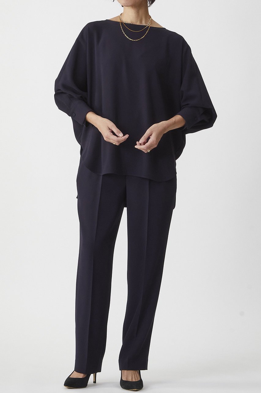 【プルミエ アロンディスモン/1er Arrondissement】のバックサテンジョーゼットドルマンブラウス 人気、トレンドファッション・服の通販 founy(ファニー) 　ファッション　Fashion　レディースファッション　WOMEN　トップス・カットソー　Tops/Tshirt　シャツ/ブラウス　Shirts/Blouses　バッグ　Bag　おすすめ　Recommend　カフス　Cuffs　サテン　Satin　ジョーゼット　Georgette　スリーブ　Sleeve　セットアップ　Set Up　ドレープ　Drape　ロング　Long　エレガント 上品　Elegant　other-8|ID: prp329100004364203 ipo3291000000031340821