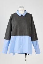 【エンフォルド/ENFOLD】のソフト天竺 SH レイヤードP.O/プルオーバー チャコールグレー|ID: prp329100004365344 ipo3291000000035958366