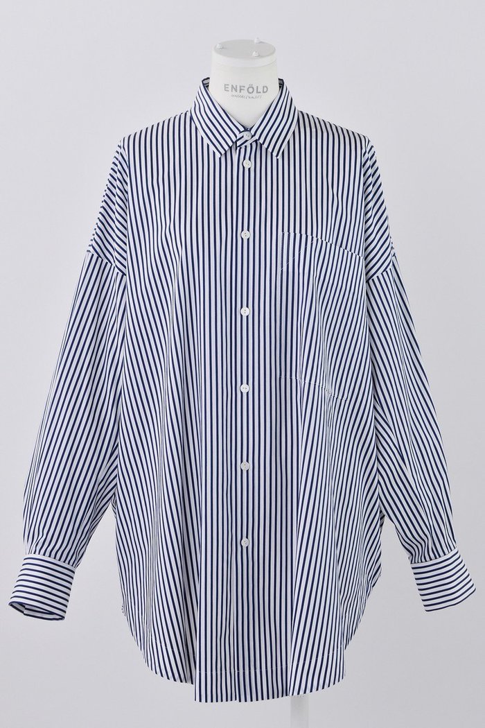 【エンフォルド/ENFOLD】のCOストライプ サークル SH/シャツ インテリア・キッズ・メンズ・レディースファッション・服の通販 founy(ファニー) https://founy.com/ ファッション Fashion レディースファッション Fashion for Women トップス・カットソー Cut & Sew Tops シャツ・ブラウス・オフィスカジュアル Elegant Blouses & Button-Ups サークル Circle, Round Design ストライプ Stripe, Striped Pattern スリーブ Sleeve, Long Sleeve / Short Sleeve パターン Pattern, Design Print モチーフ Motif, Design Theme ロング Long, Long-Length |ID: prp329100004365345 ipo3291000000036397701