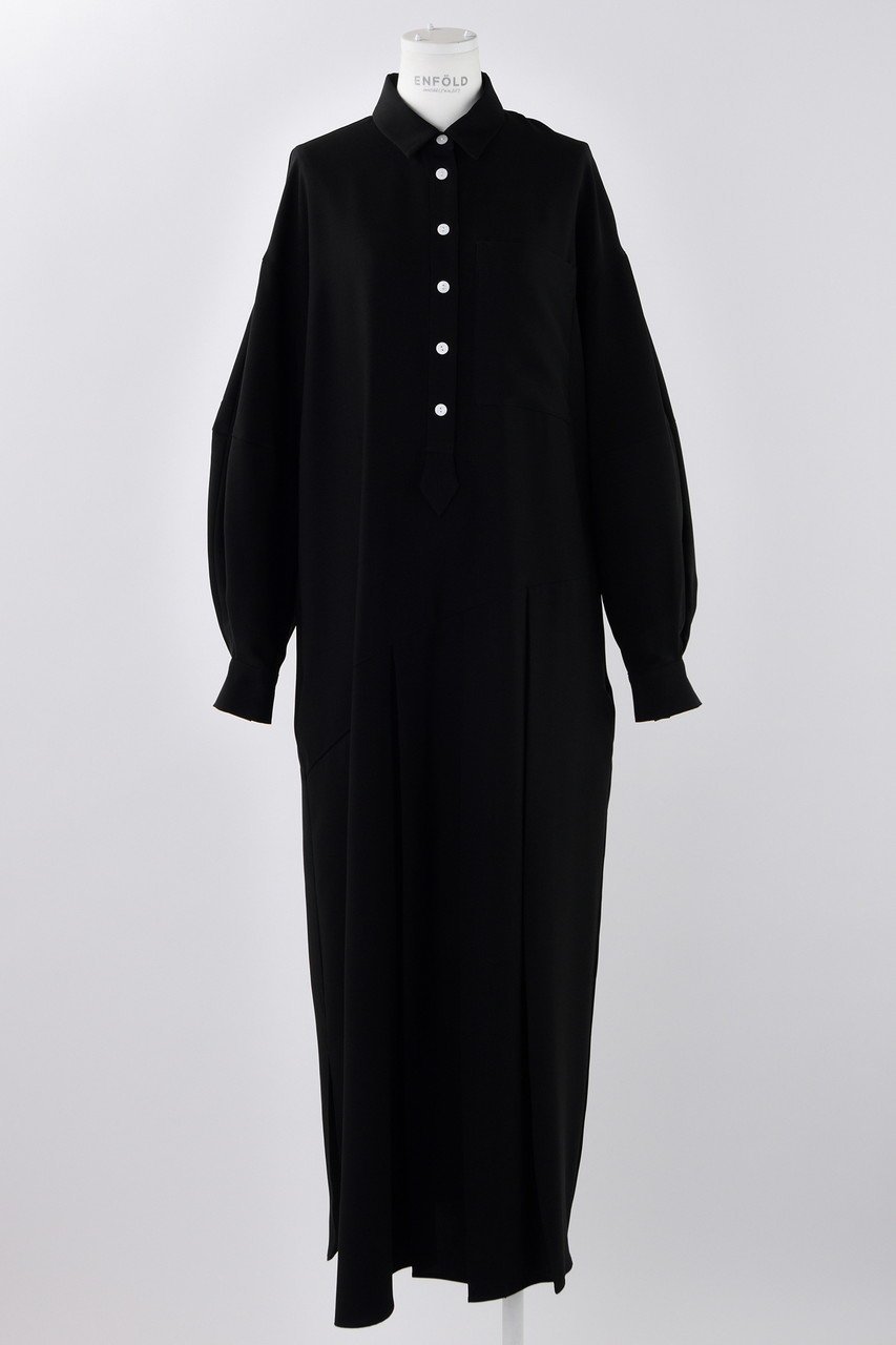 【エンフォルド/ENFOLD】のComfortable Twill シャツ DRS/ドレス インテリア・キッズ・メンズ・レディースファッション・服の通販 founy(ファニー) 　ファッション　Fashion　レディースファッション　Fashion for Women　ワンピース　Dresses　フォーマル・パーティードレス・結婚式用ドレス　Elegant & Casual Dresses　チュニック　Tunic Tops & Dresses　アシンメトリー　Asymmetrical Style　チュニック　Tunic, Long Top　ドレス　Dress, One-Piece　プリーツ　Pleats, Pleated　ロング　Long, Long-Length　エレガント 上品　Elegant　ブラック|ID: prp329100004365347 ipo3291000000032876127