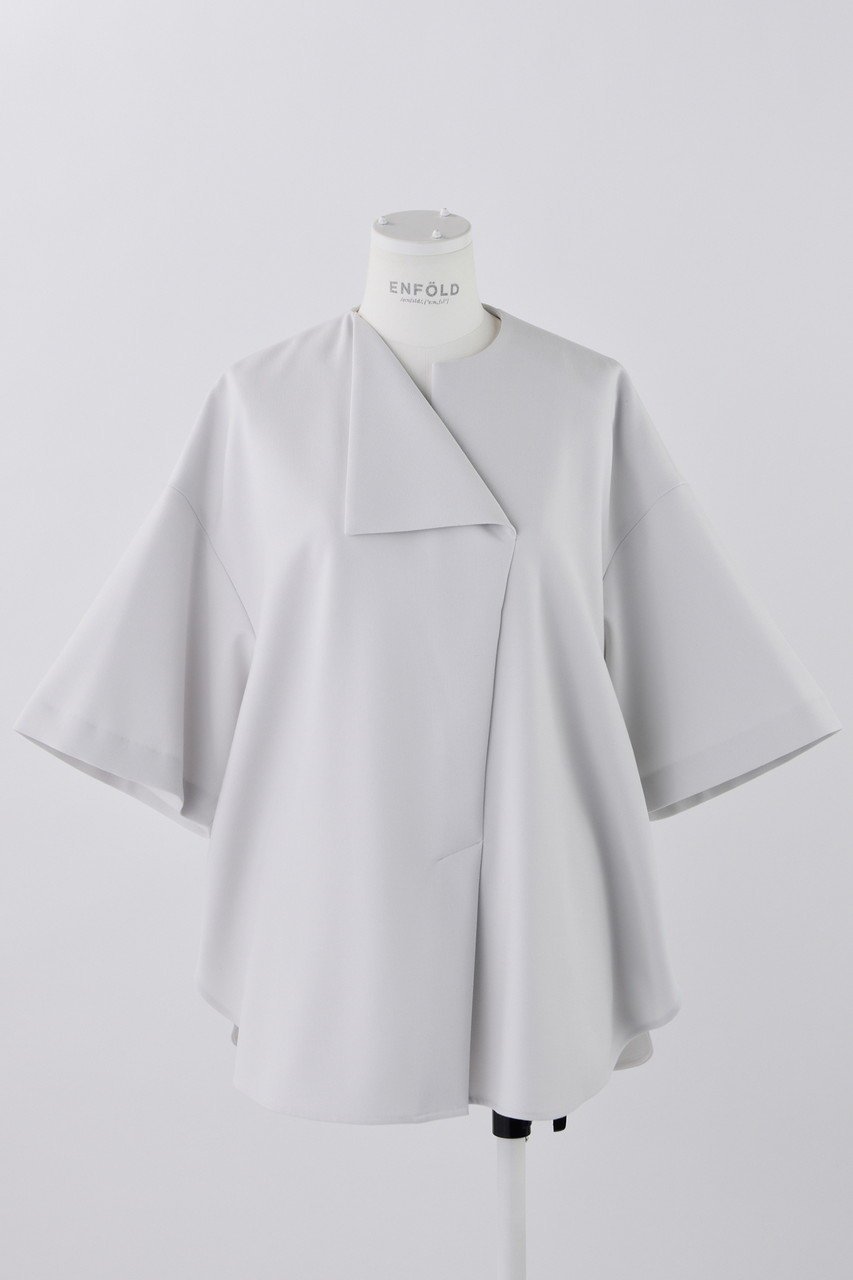 【エンフォルド/ENFOLD】のダブルクロス サークル P.O/プルオーバー 人気、トレンドファッション・服の通販 founy(ファニー) 　ファッション　Fashion　レディースファッション　Fashion for Women　トップス・カットソー　Cut & Sew Tops　シャツ・ブラウス・オフィスカジュアル　Elegant Blouses & Button-Ups　カジュアルプルオーバー・ニットトップス　Pullovers & Knit Tops / Casual Pullovers　サークル　Circle, Round Design　ショート　Short, Short Length　シンプル　Simple, Minimal　スリーブ　Sleeve, Long Sleeve / Short Sleeve　ダブル　Double, Double-Breasted　 other-1|ID: prp329100004365349 ipo3291000000036397246