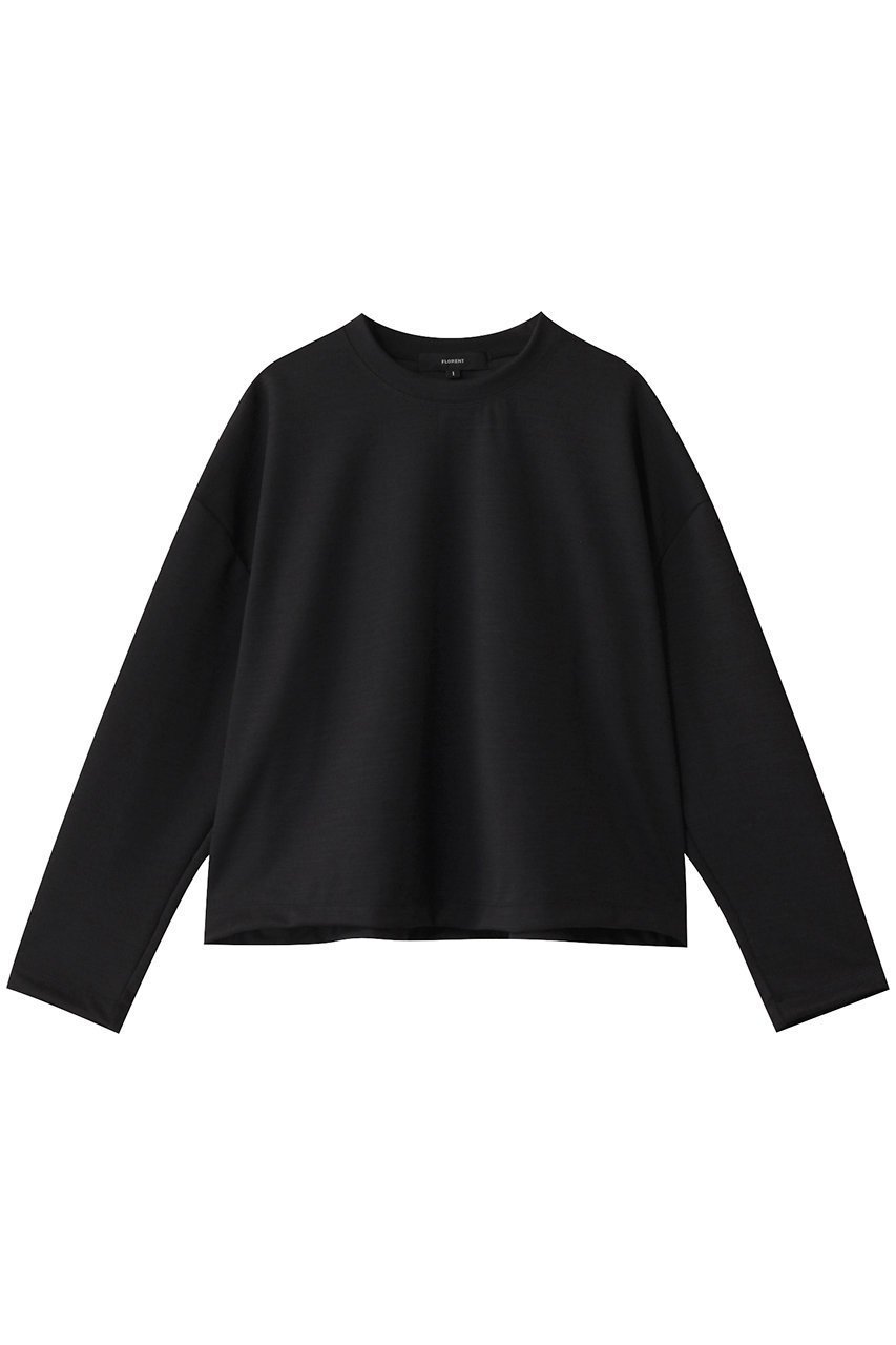 【フローレント/FLORENT】のクルーネックロングスリーブトップス インテリア・キッズ・メンズ・レディースファッション・服の通販 founy(ファニー) 　ファッション　Fashion　レディースファッション　Fashion for Women　トップス・カットソー　Cut & Sew Tops　シャツ・ブラウス・オフィスカジュアル　Elegant Blouses & Button-Ups　ロングTシャツ・Tシャツ　Longline T-Shirts & Tees　カットソー・ベーシックTシャツ　Cut-and-Sewn Tops / Stretch Tees & Basics　シンプル　Simple, Minimal　スリーブ　Sleeve, Long Sleeve / Short Sleeve　ロング　Long, Long-Length　ブラック|ID: prp329100004365351 ipo3291000000032878973