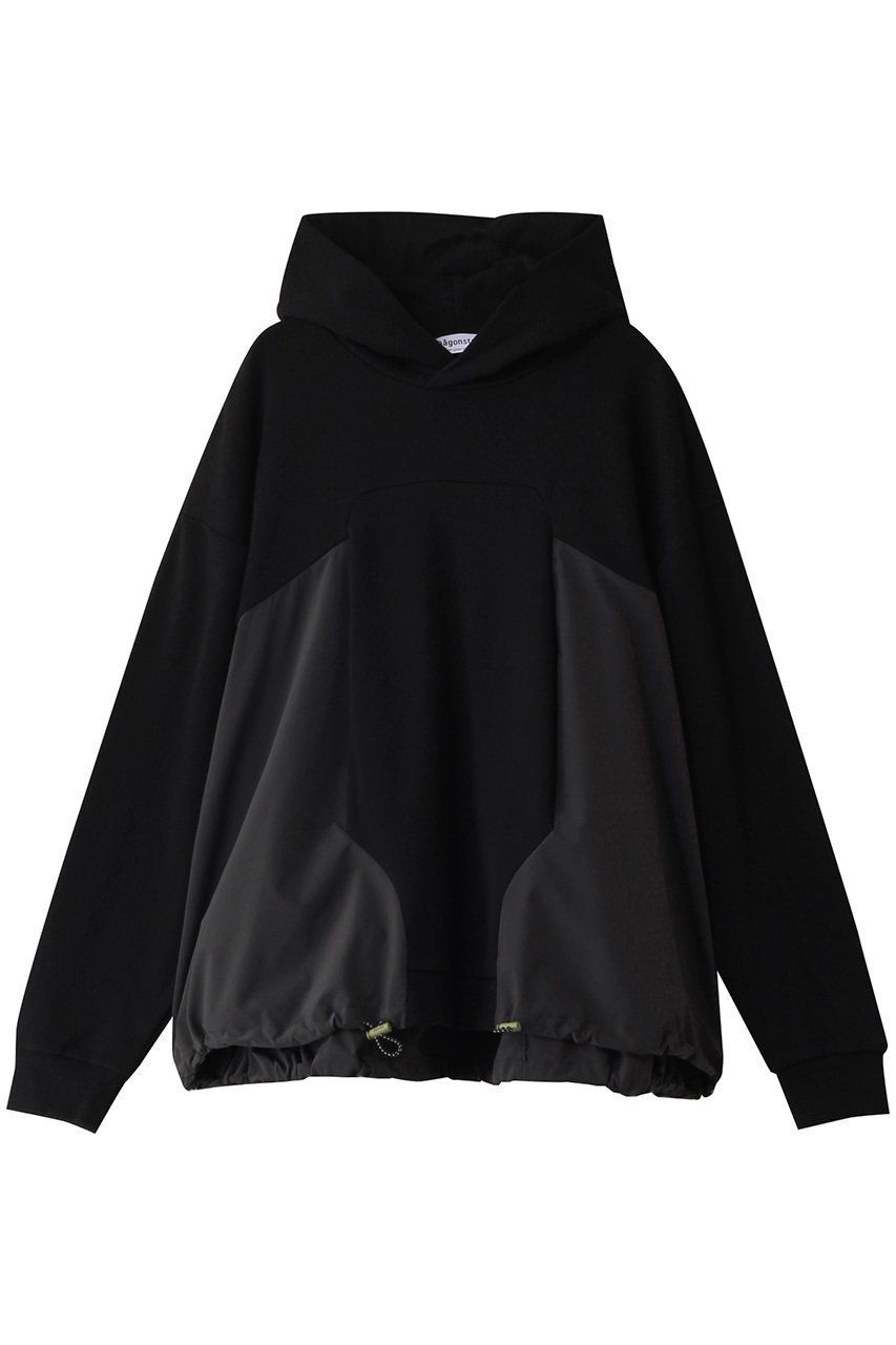 【ナゴンスタンス/nagonstans】のFrench Terry Drawstring PK/パーカ インテリア・キッズ・メンズ・レディースファッション・服の通販 founy(ファニー) 　ファッション　Fashion　レディースファッション　Fashion for Women　トップス・カットソー　Cut & Sew Tops　シャツ・ブラウス・オフィスカジュアル　Elegant Blouses & Button-Ups　レディースパーカー・カジュアルフーディー　Casual Hoodies & Sweatshirts　ロングTシャツ・Tシャツ　Longline T-Shirts & Tees　スウェット・クルーネックトップス　Sweatshirts & Crewnecks / Relaxed Fit Sweat Tops　カットソー・ベーシックTシャツ　Cut-and-Sewn Tops / Stretch Tees & Basics　スウェット / スエット　Sweatshirt, Sweatwear　ドッキング　Docking, Mixed Material　バランス　Balance, Style Balance　フレア　Flare, Flared　Black|ID: prp329100004365356 ipo3291000000032875583