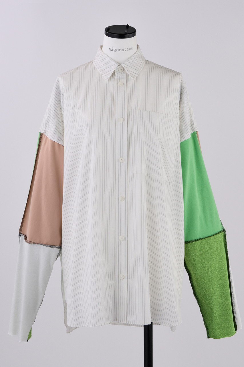 【ナゴンスタンス/nagonstans】のブロードピンストライプ カットスリーブSH/シャツ 人気、トレンドファッション・服の通販 founy(ファニー) 　ファッション　Fashion　レディースファッション　Fashion for Women　トップス・カットソー　Cut & Sew Tops　シャツ・ブラウス・オフィスカジュアル　Elegant Blouses & Button-Ups　カットソー　Cut and Sewn Top　スリーブ　Sleeve, Long Sleeve / Short Sleeve　ドッキング　Docking, Mixed Material　ボックス　Boxy, Box Shape　ミックス　Mix, Mixed Style　メンズ　Men's, Menswear　ロング　Long, Long-Length　 other-1|ID: prp329100004365359 ipo3291000000032865863